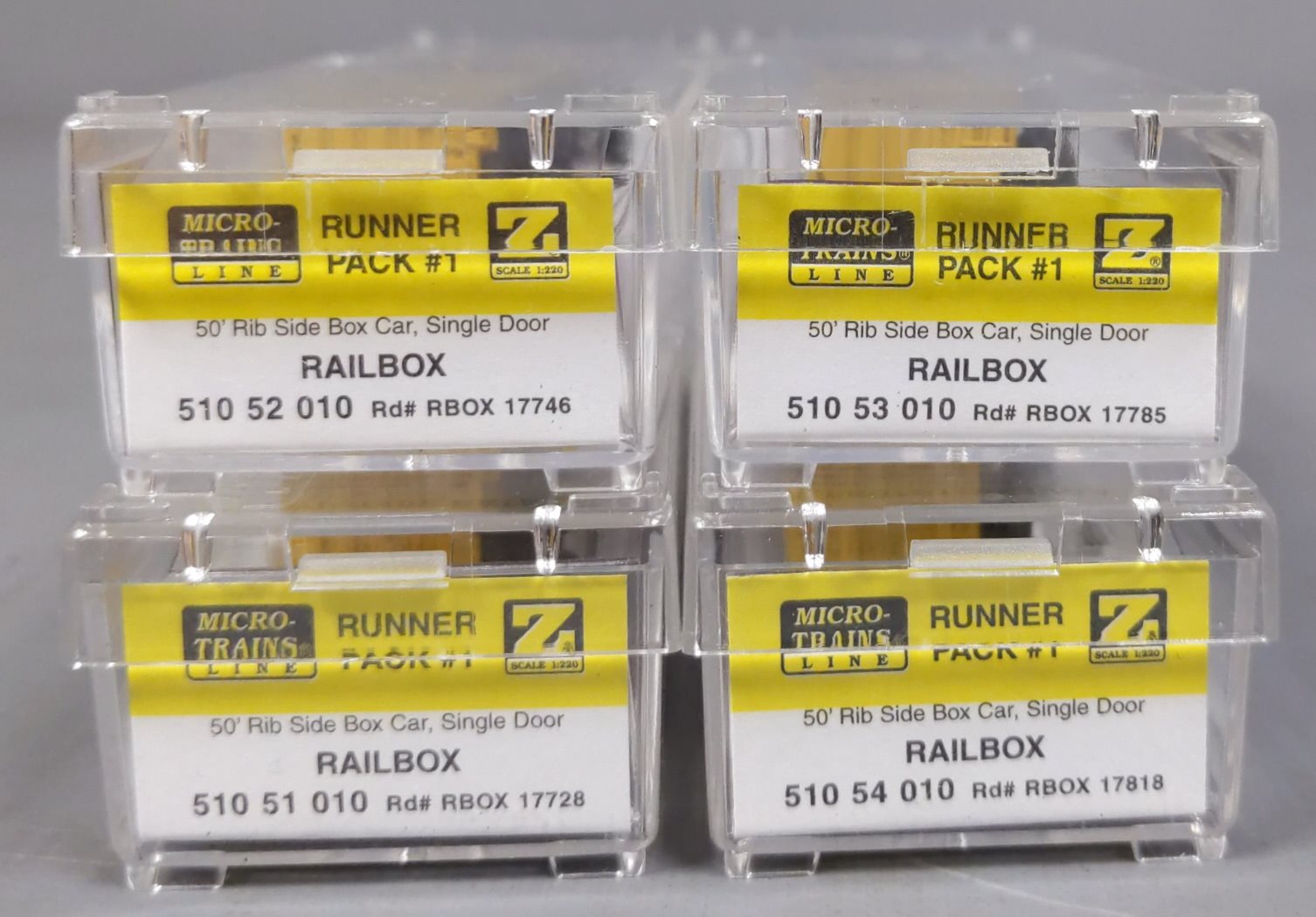 Micro-Trains 99400001 Z Scale Railbox Boxcar Runner Pack (Pack of 4)
