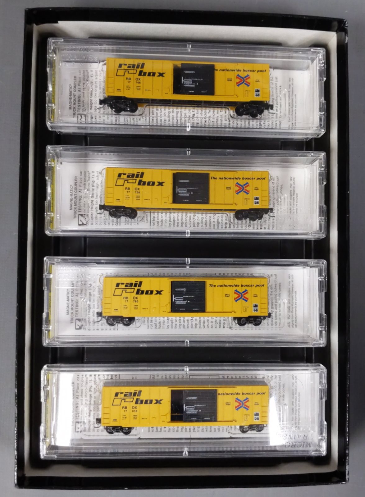 Micro-Trains 99400001 Z Scale Railbox Boxcar Runner Pack (Pack of 4)