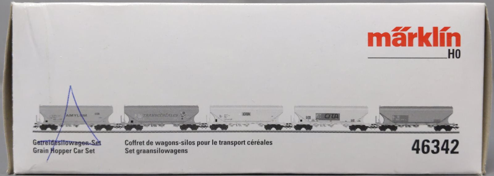 Marklin 46342 HO Scale Deutsche Bahn Grain Hopper 5-Car Set