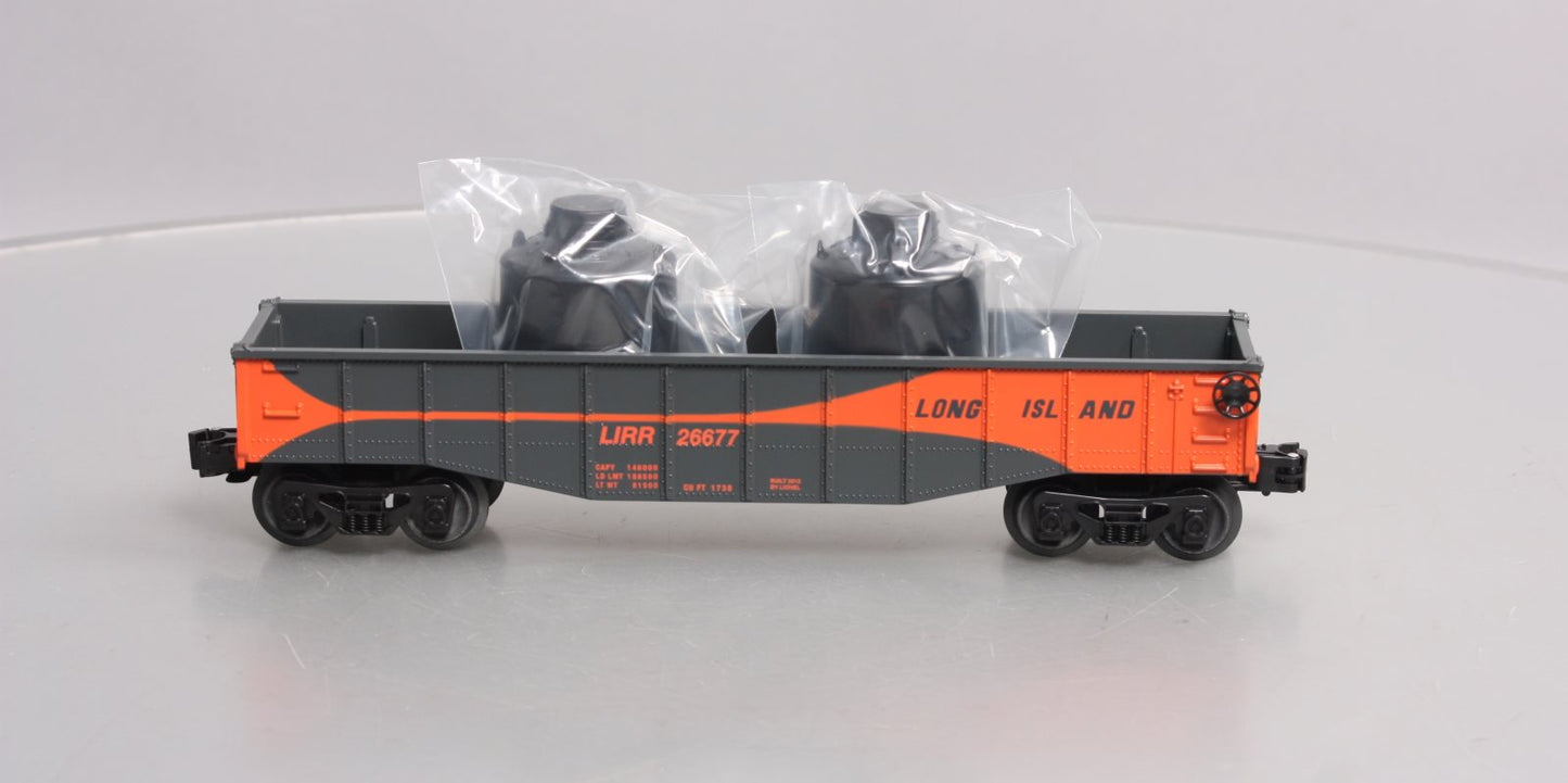 Lionel 6-26677 O Long Island RR Gondola w/ Canisters