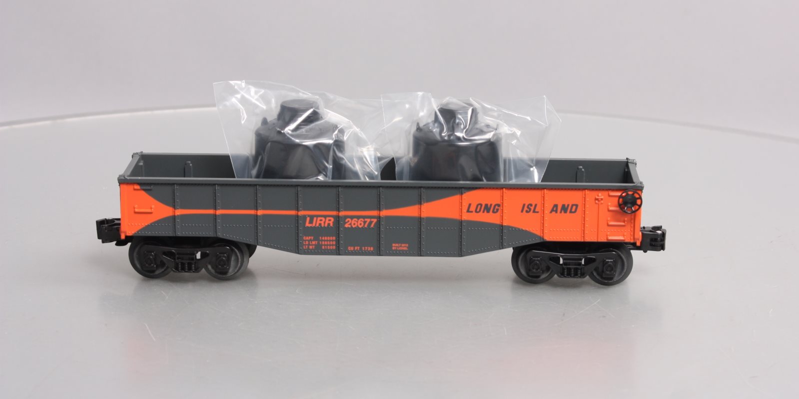 Lionel 6-26677 O Long Island RR Gondola w/ Canisters