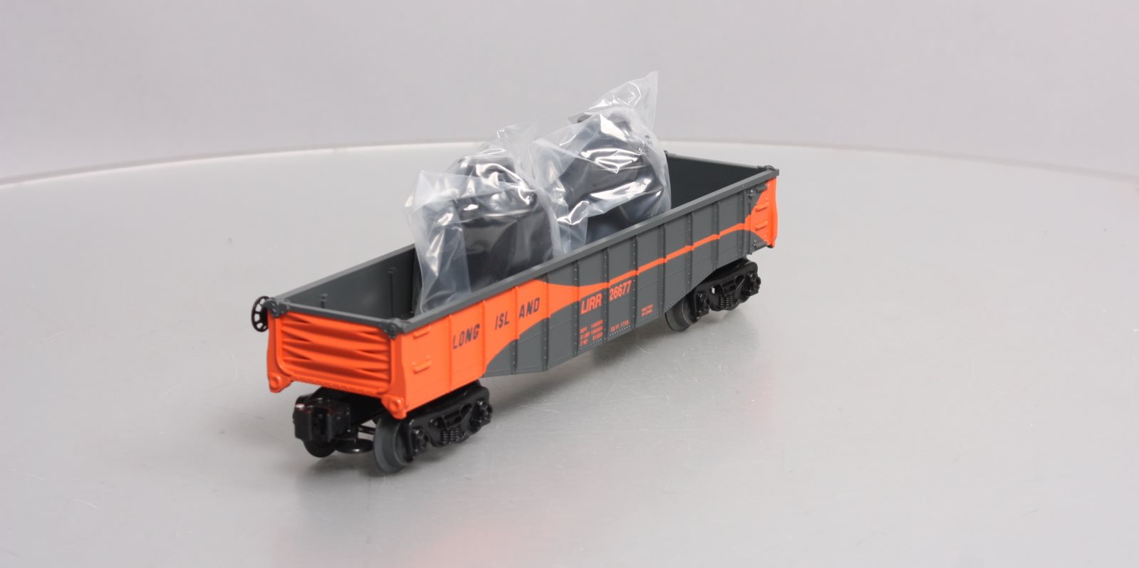 Lionel 6-26677 O Long Island RR Gondola w/ Canisters LN