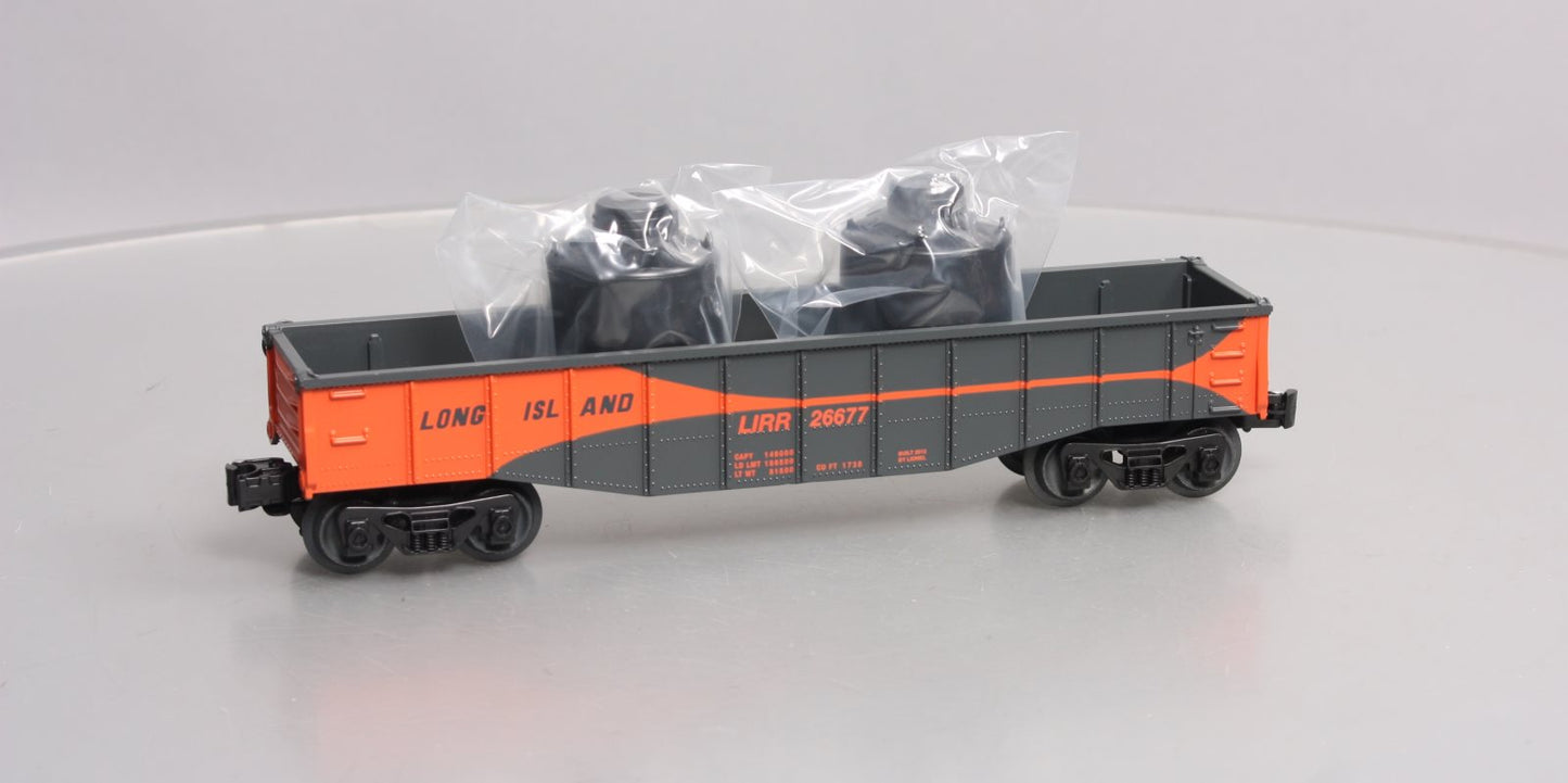 Lionel 6-26677 O Long Island RR Gondola w/ Canisters LN