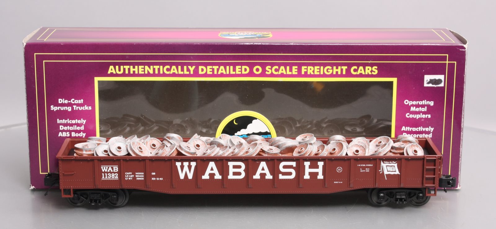 MTH 20-98196 O Wabash Gondola w/Wheel Scrap Load #11382