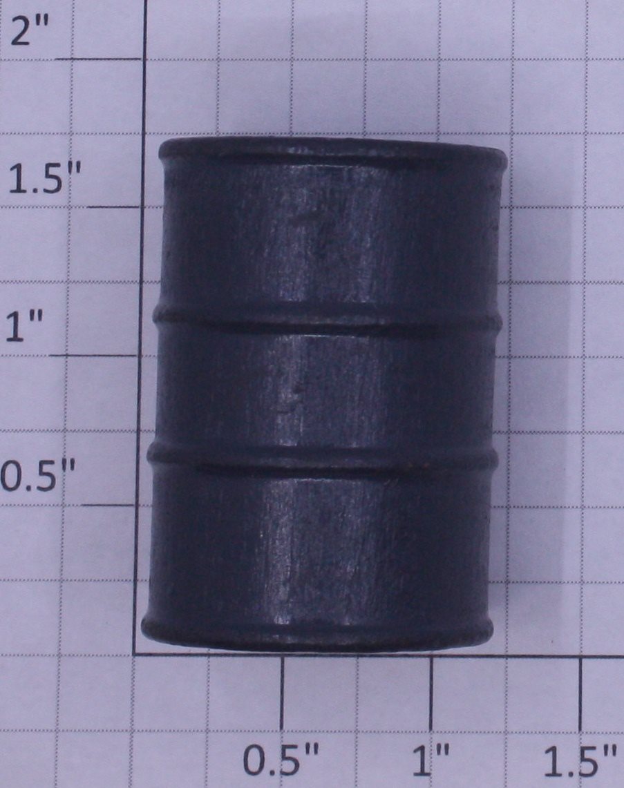 Acme 1000X-1047 Large Glossy Gray Painted Wooden Oil Drum 1 5/8" H x 1 1/8" OD