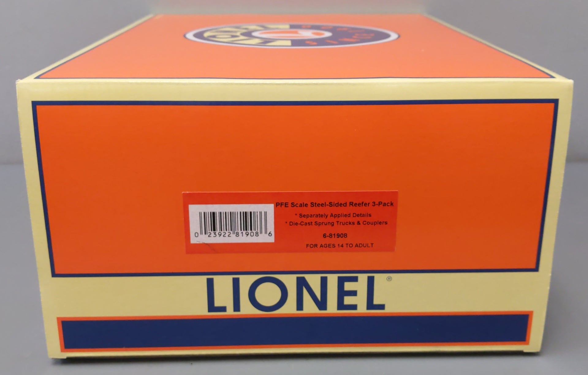 Lionel 6-81908 O Pacific Fruit Express Steel-Side 3-Car Reefer Set