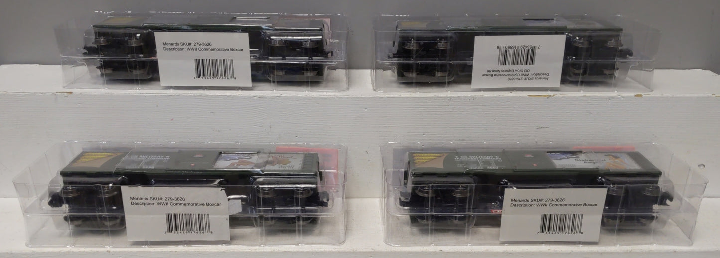 Menards 279-3626 O Gauge Commemorative Military Boxcar (Set of 4)