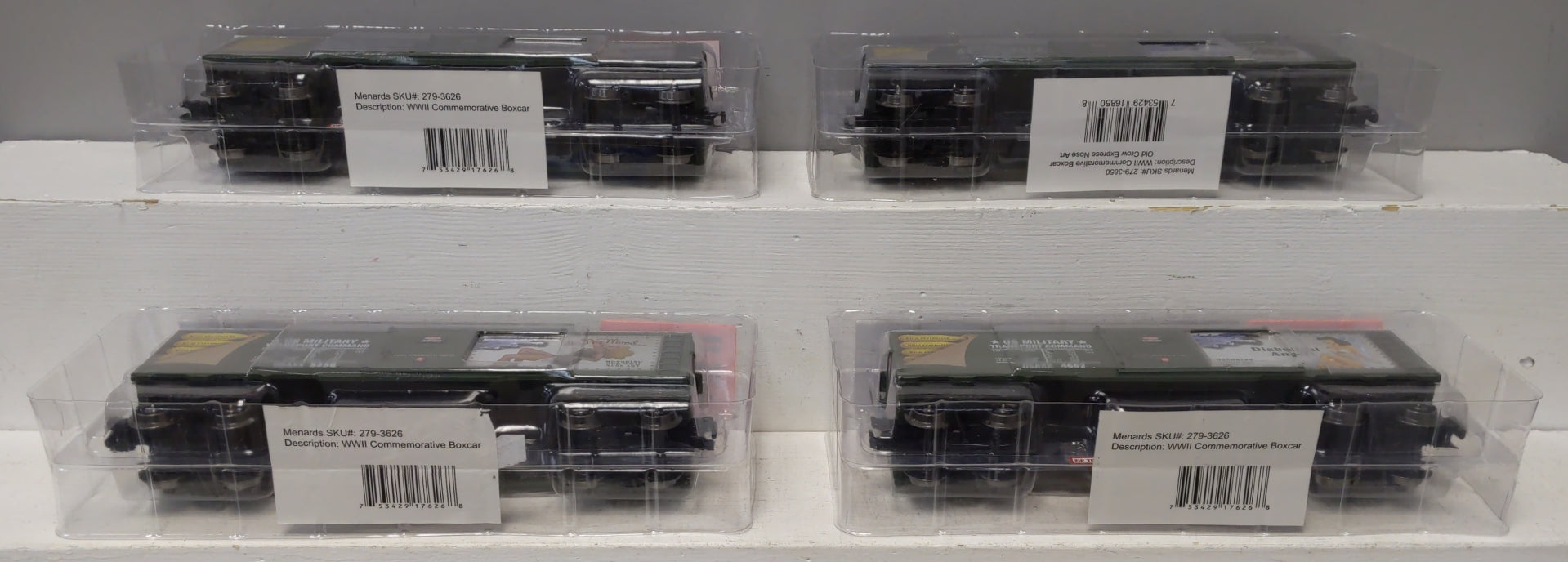 Menards 279-3626 O Gauge Commemorative Military Boxcar (Set of 4)