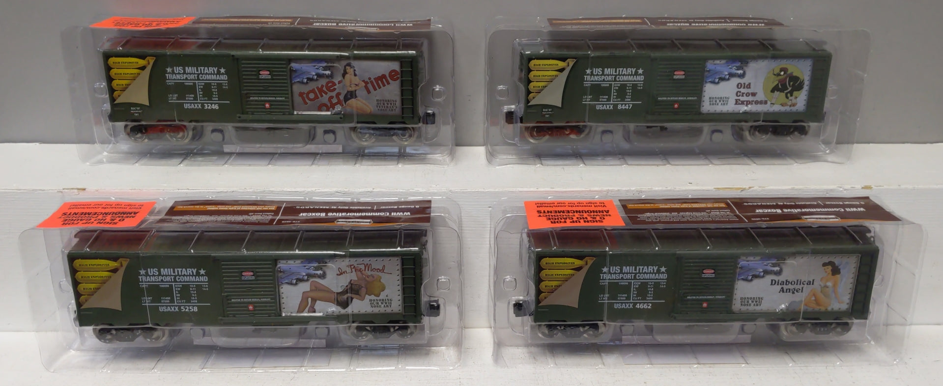 Menards 279-3626 O Gauge Commemorative Military Boxcar (Set of 4)