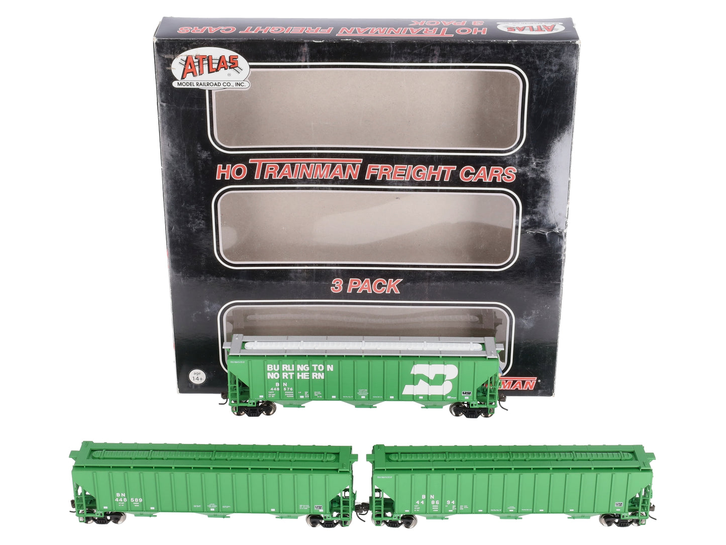 Atlas 0048 HO Scale Burlington Northern Grain Cars (Set of 3)