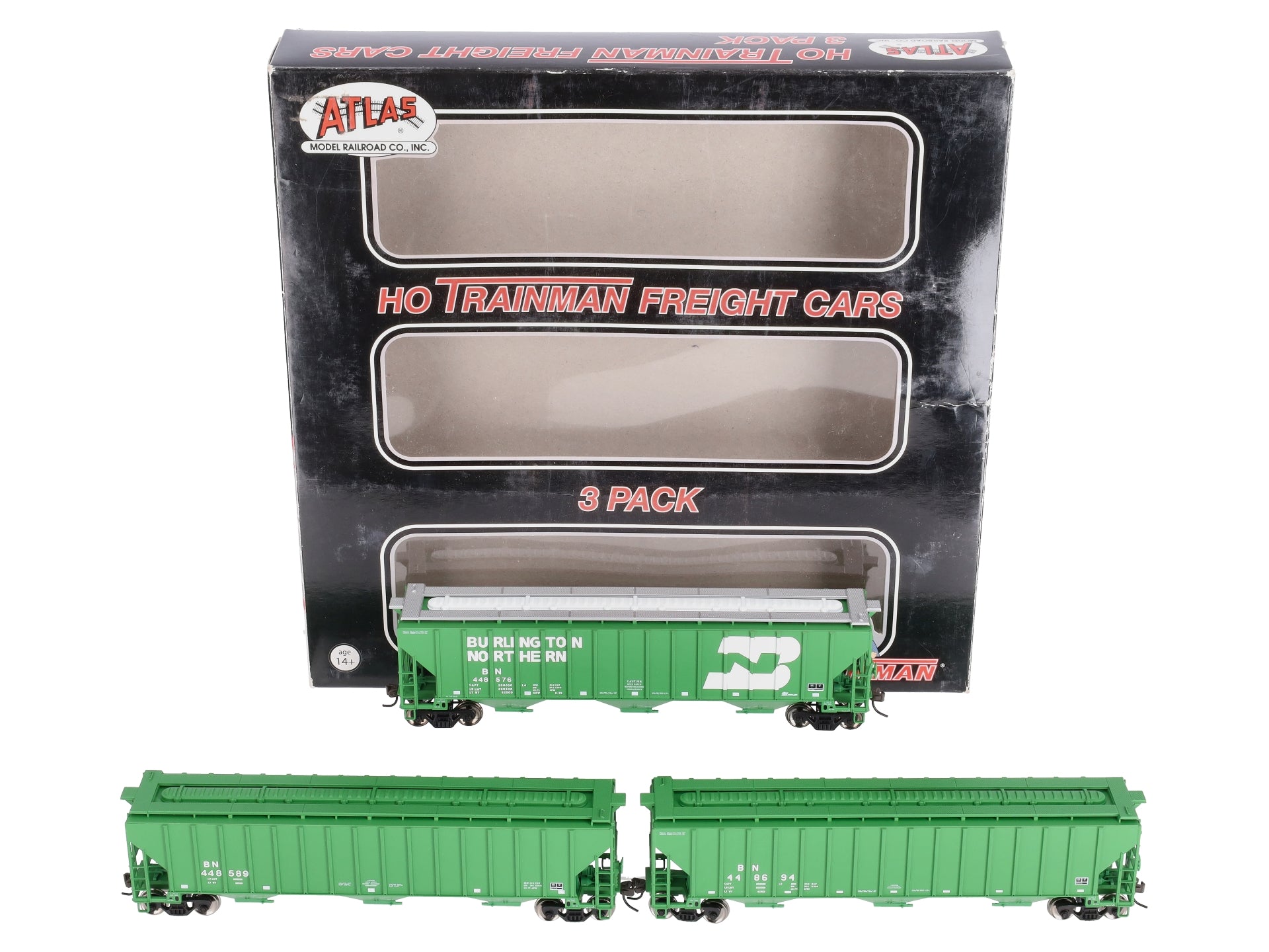 Atlas 0048 HO Scale Burlington Northern Grain Cars (Set of 3)