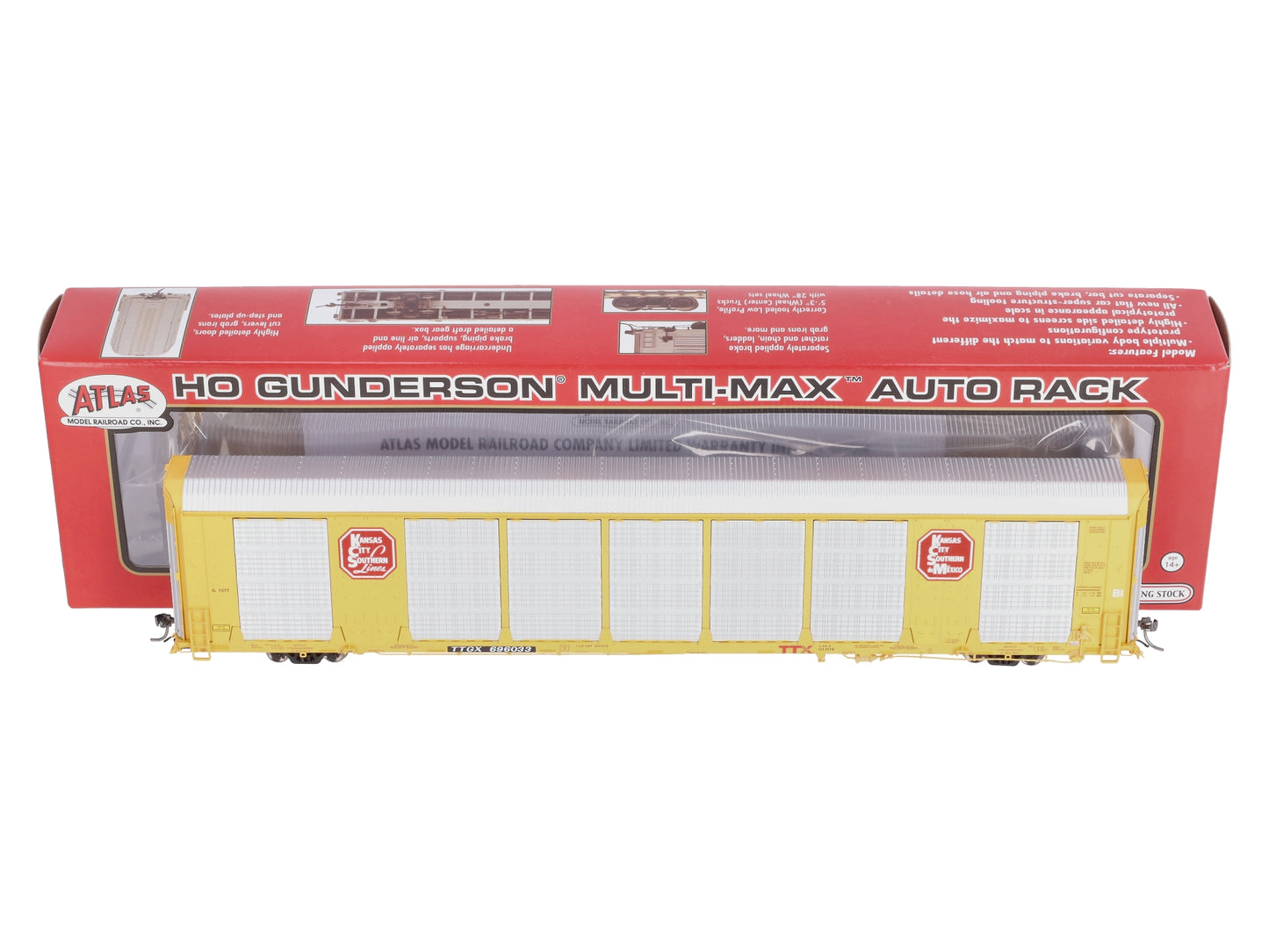 Atlas 20005670 HO Scale Kansas City Southern Multi-Auto Rack #696033 LN/Box