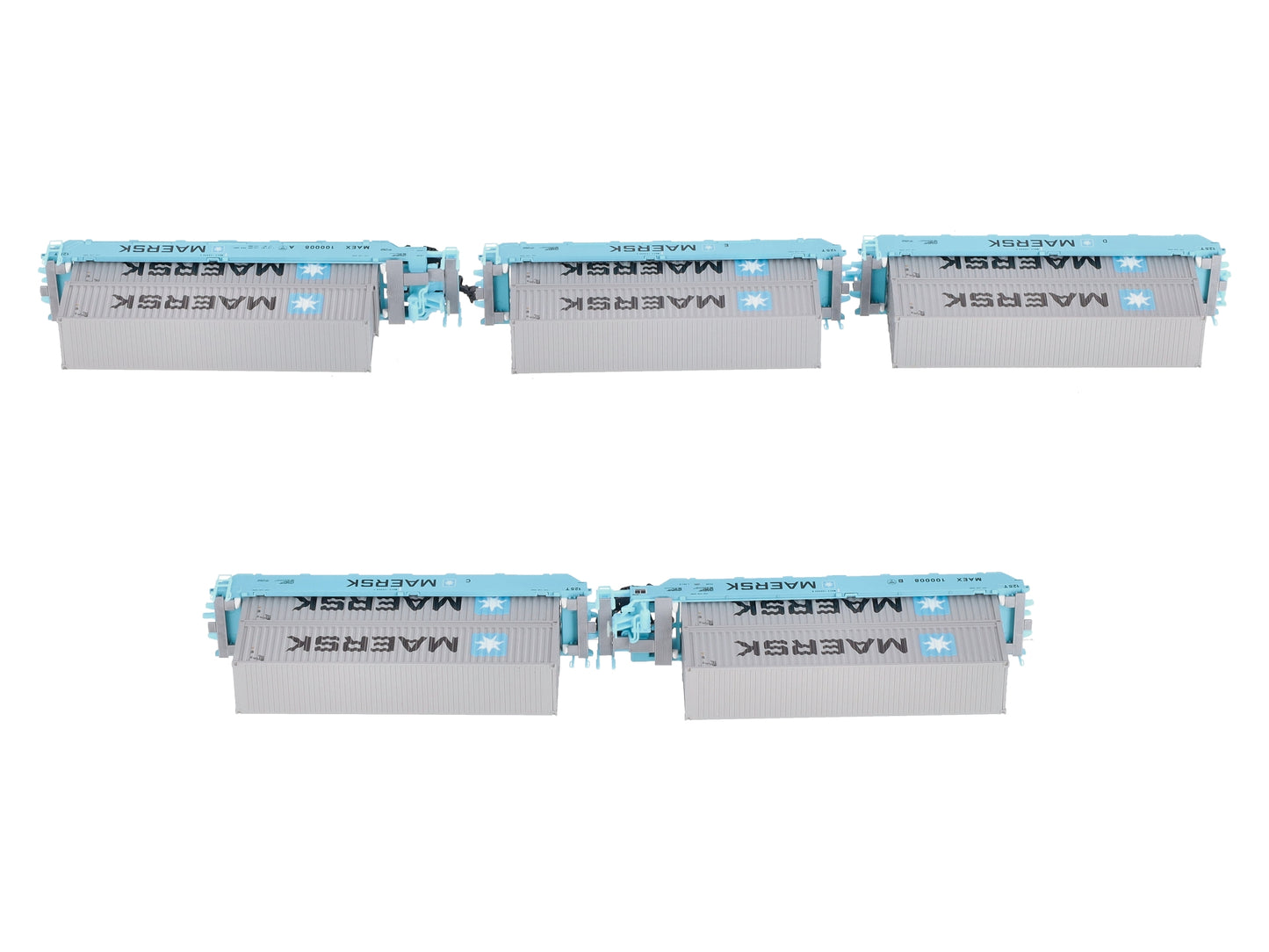 Kato 106-6190 N Maersk Gunderson Maxi-I 5-Unit Double-Stack Well Car #100008