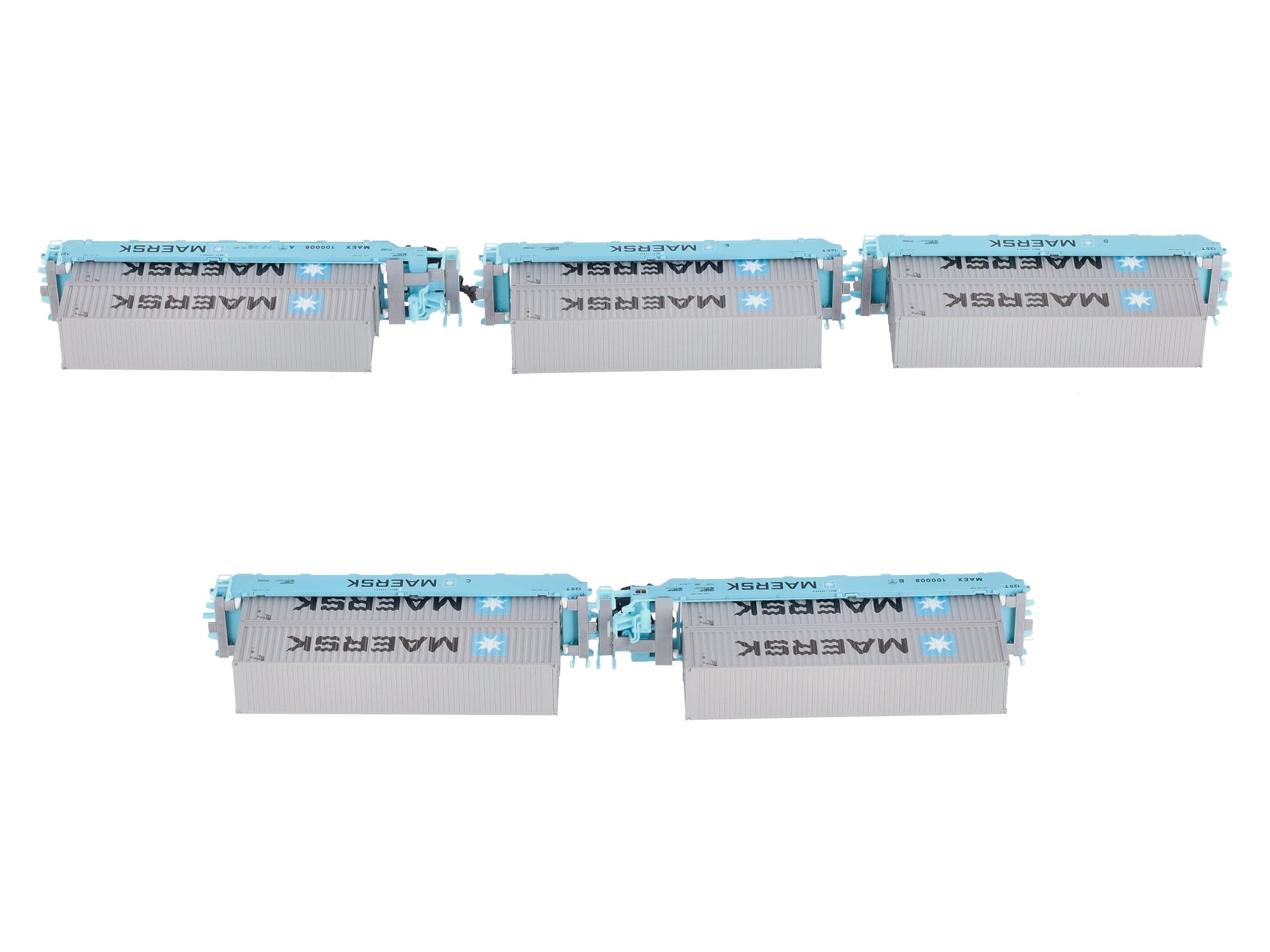 Kato 106-6190 N Maersk Gunderson Maxi-I 5-Unit Double-Stack Well Car #100008