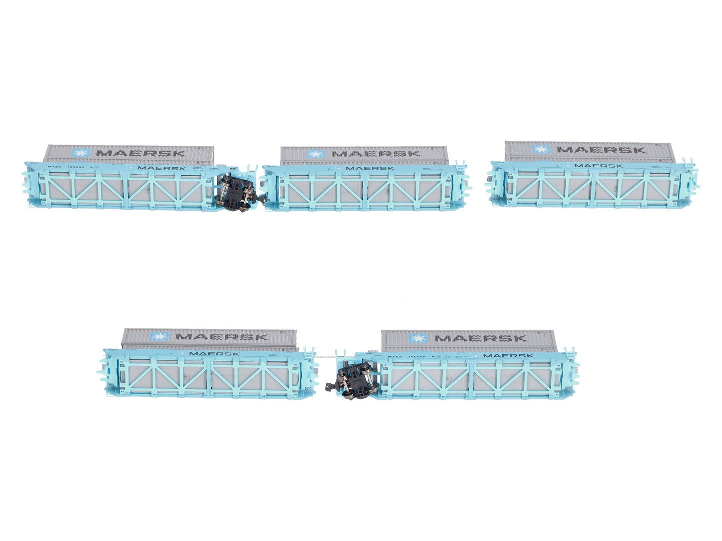 Kato 106-6190 N Maersk Gunderson Maxi-I 5-Unit Double-Stack Well Car #100008