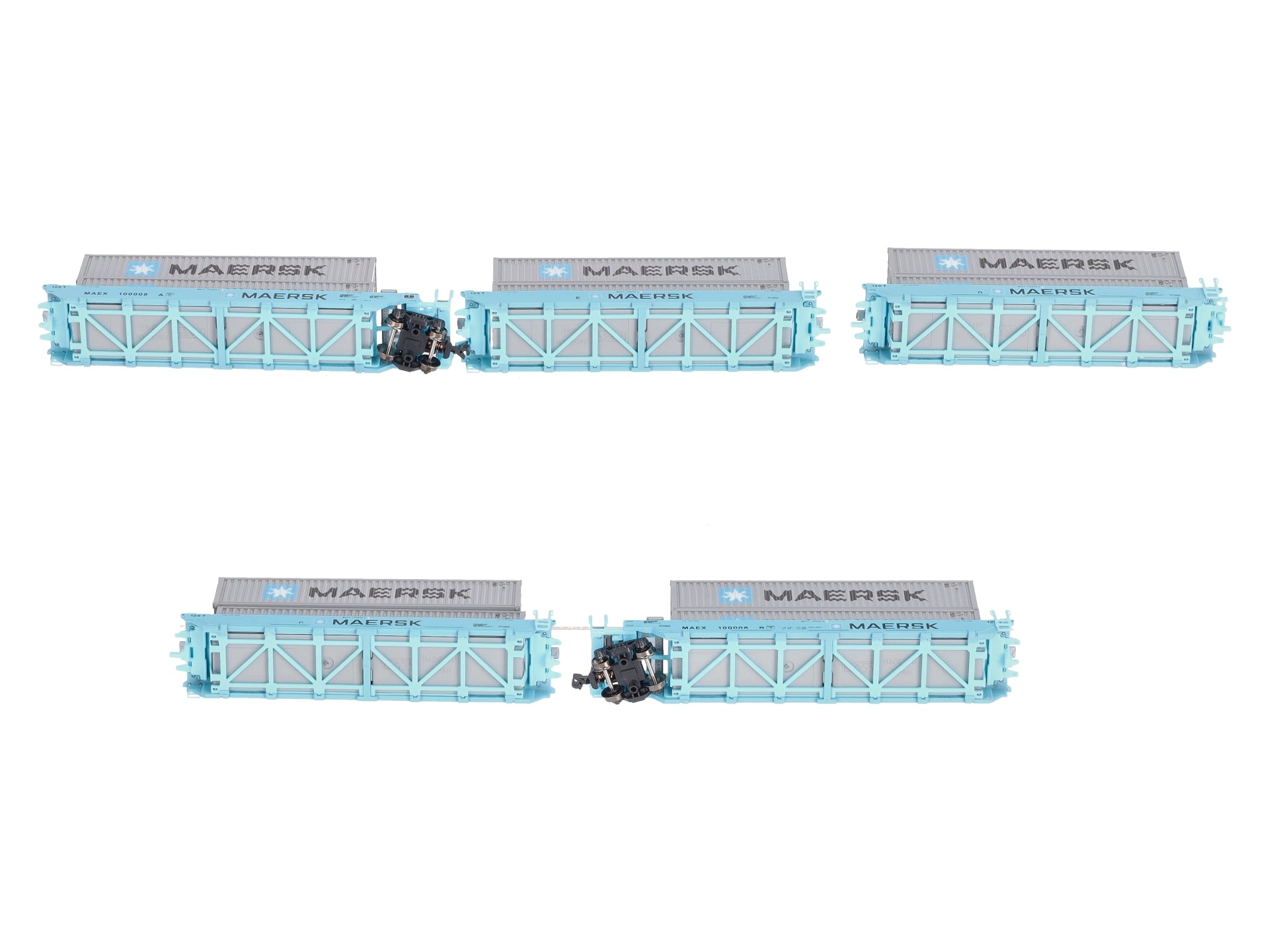 Kato 106-6190 N Maersk Gunderson Maxi-I 5-Unit Double-Stack Well Car #100008