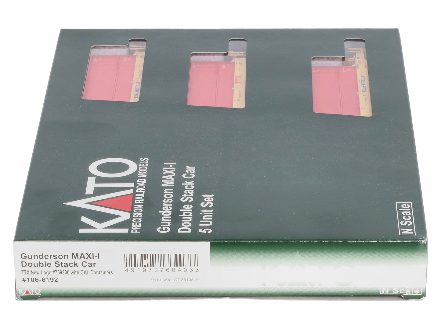 Kato 106-6192 N TTX Gunderson MAXI-I Double Stack Car New Logo #759300