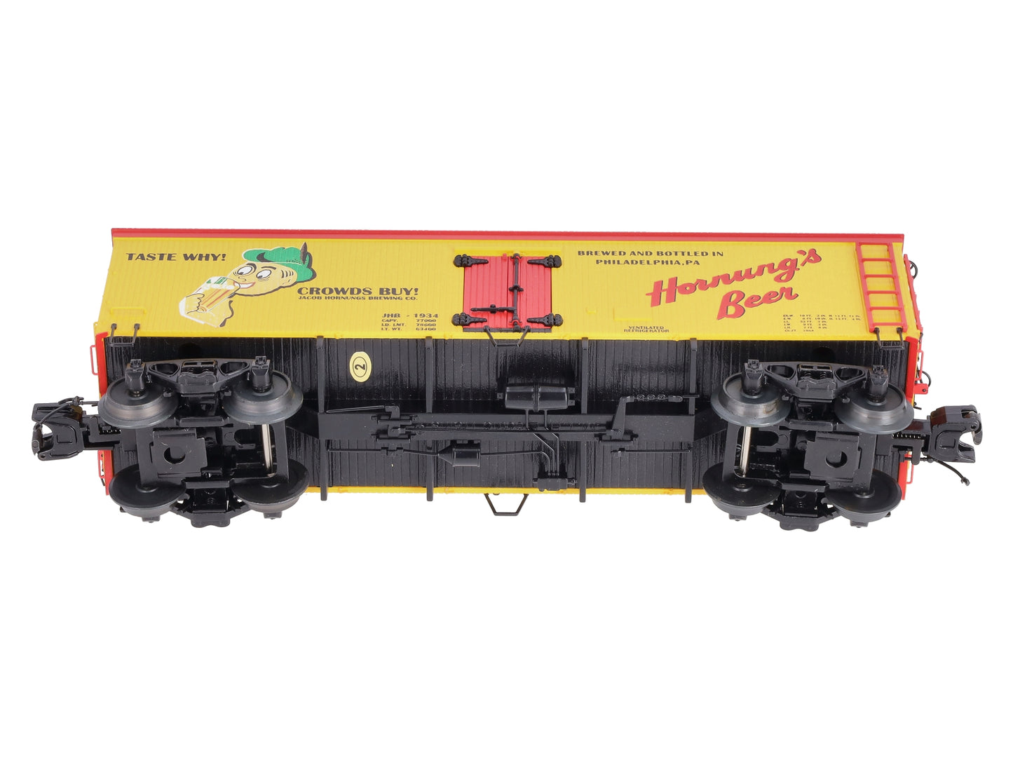 MTH 20-5636E O Gauge Hornung's Beer 36' Woodsided Reefer EX/Box