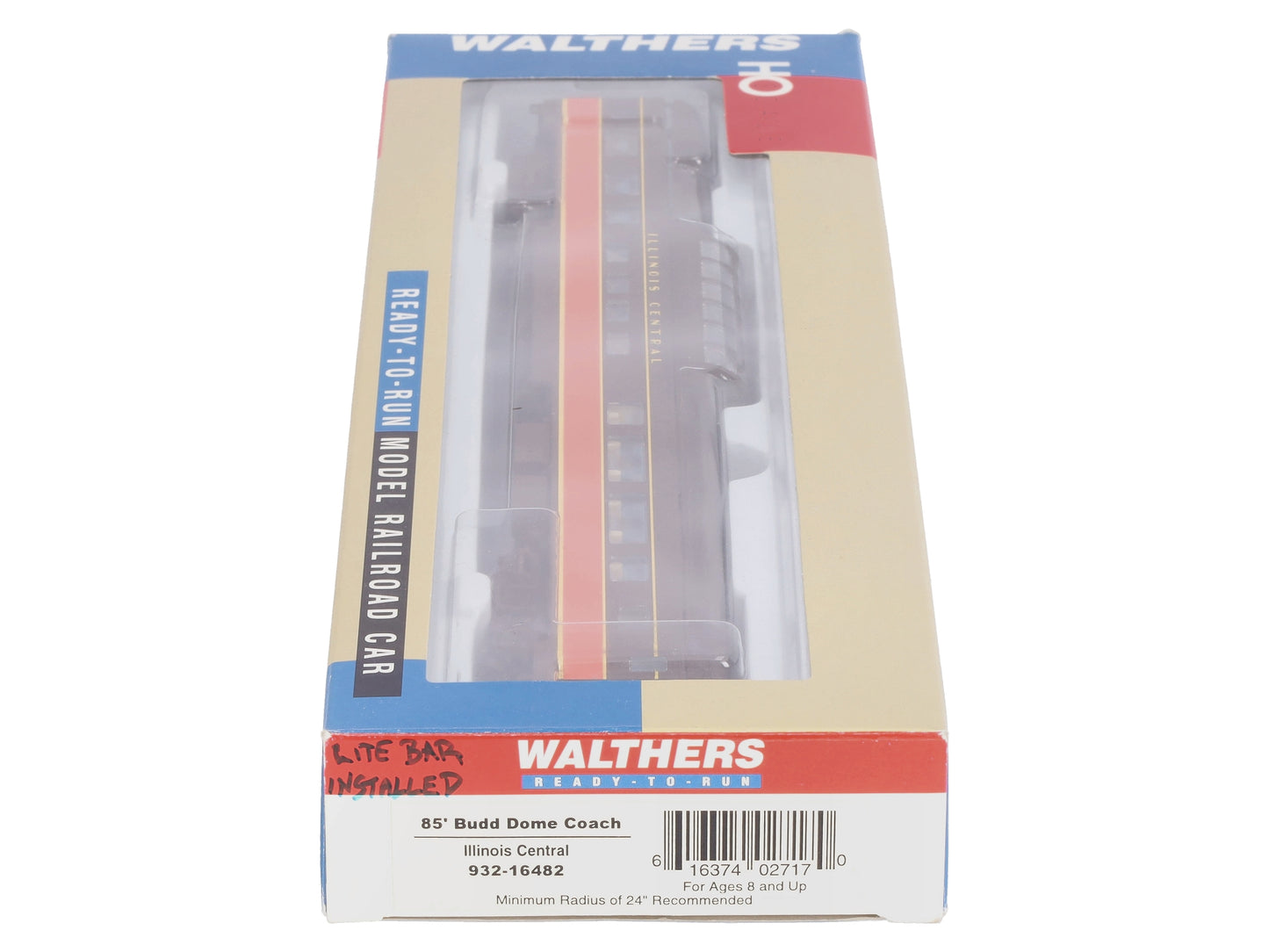 Walthers 932-16482 HO Illinois Central 85' Budd Dome Coach