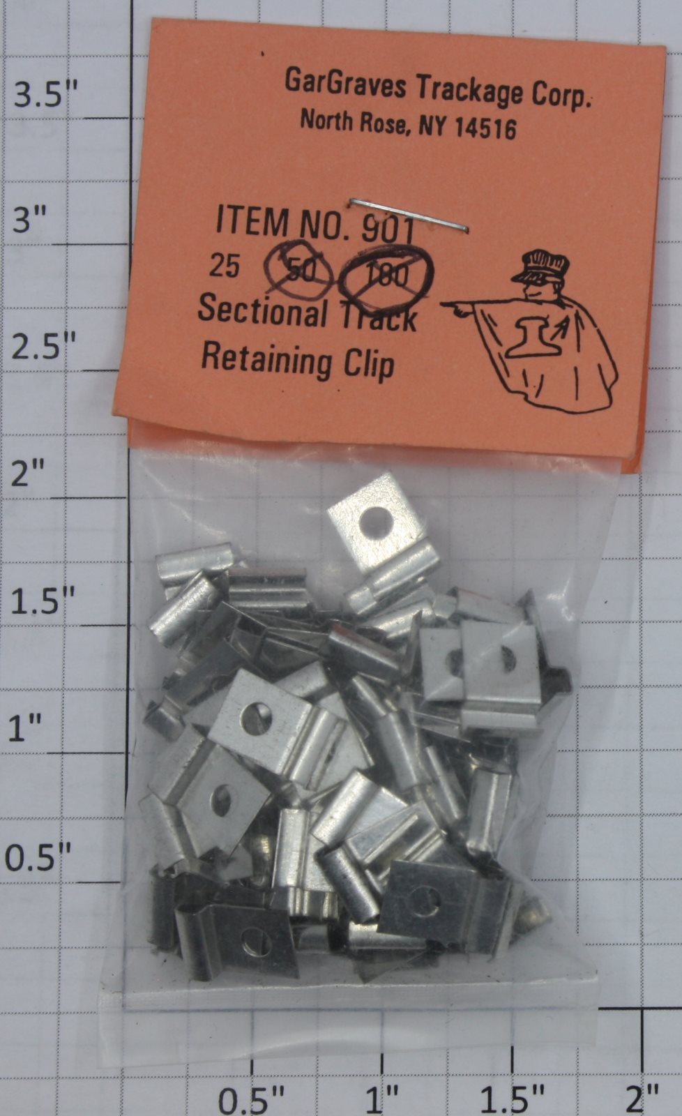 Gargraves 901-100 Sectional Track Retaining Clips (100)