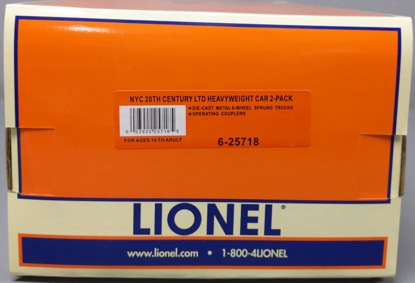 Lionel 6-25718 O NYC 20th Century Limited Heavyweight Passenger Car (Set of 2) LN/Box