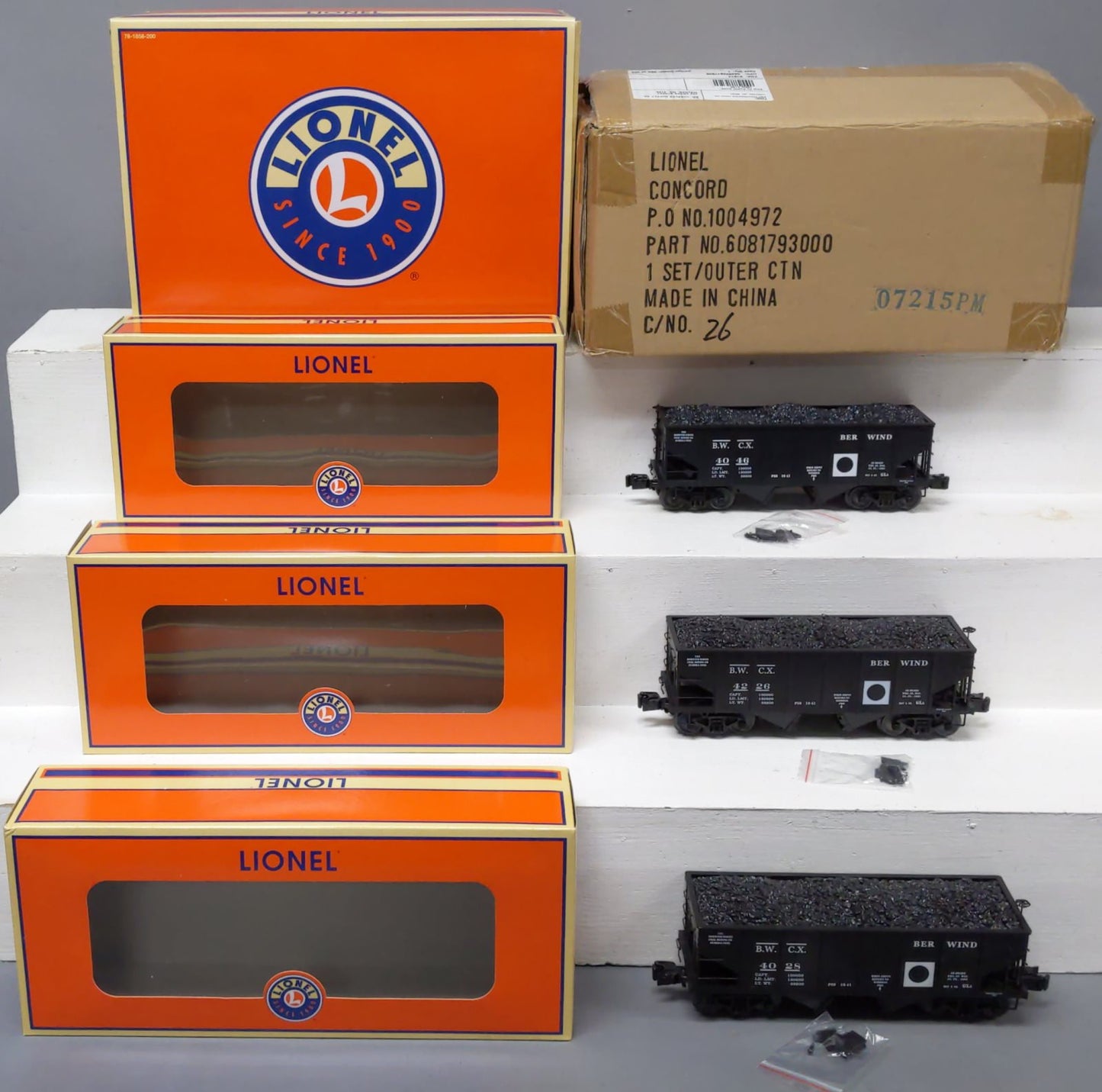 Lionel 6-81793 O Berwind GLa 50t 2-Bay Hopper 3pk