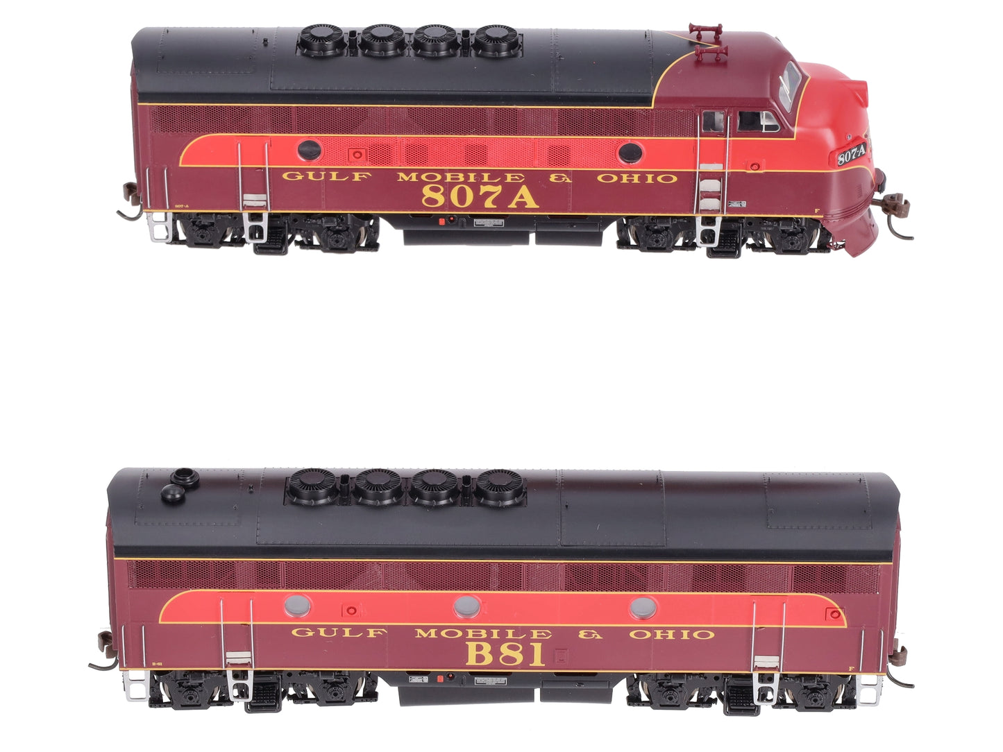 Athearn G2515 HO GM&O F-3A/F-3B Phase 2 Diesel Locomotive #807A, #81B LN/Box