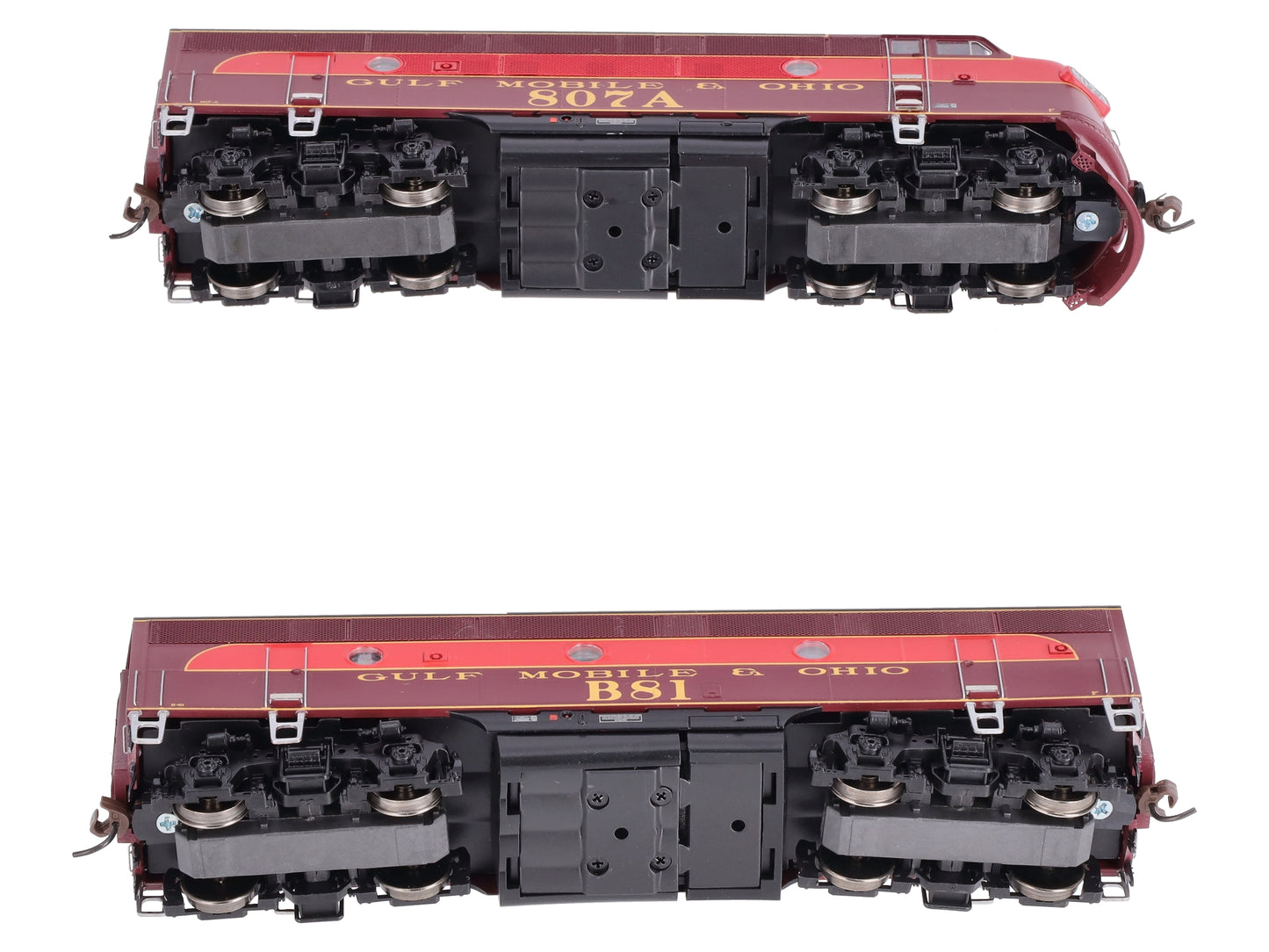 Athearn G2515 HO GM&O F-3A/F-3B Phase 2 Diesel Locomotive #807A, #81B LN/Box