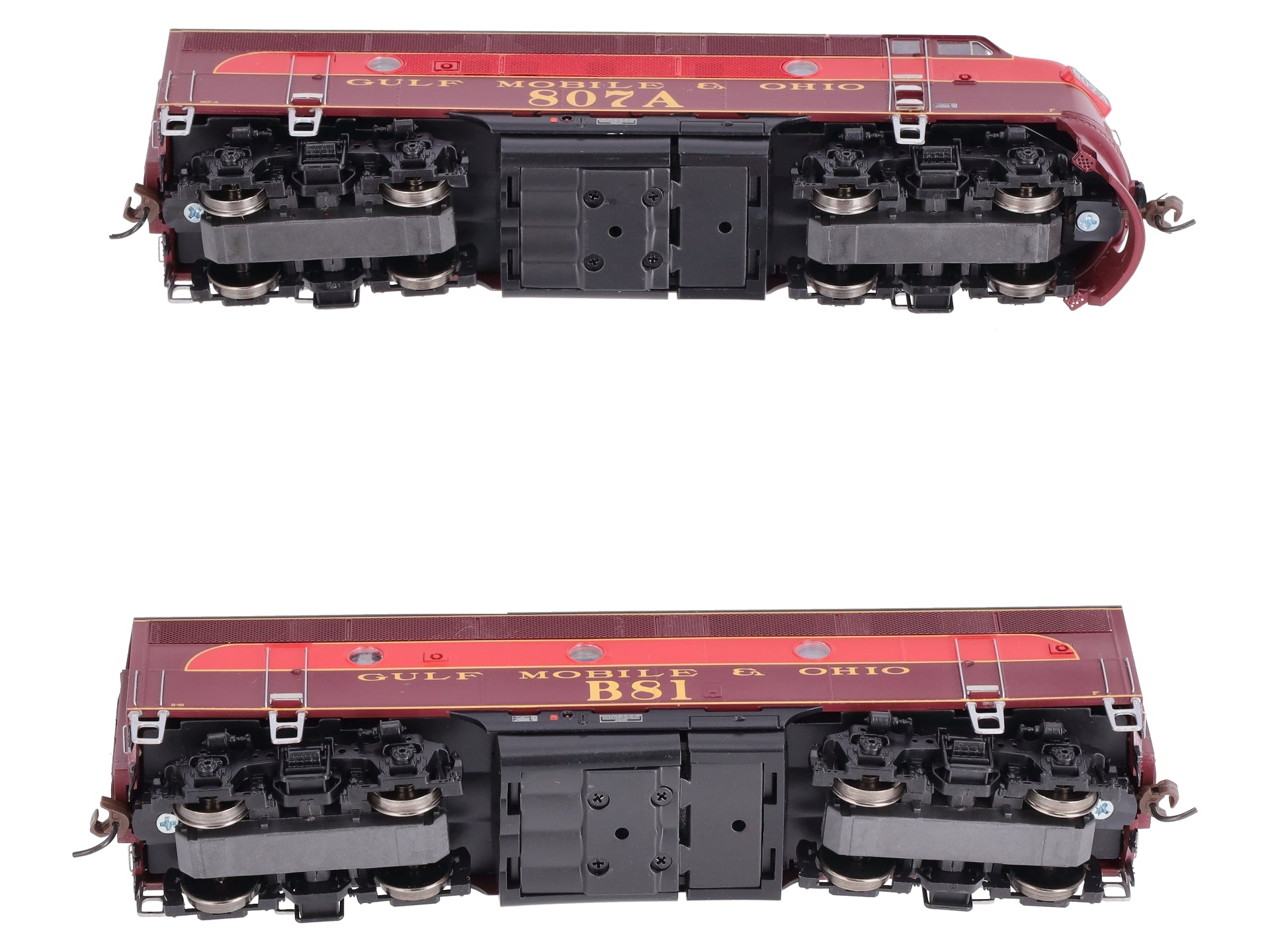 Athearn G2515 HO GM&O F-3A/F-3B Phase 2 Diesel Locomotive #807A, #81B LN/Box