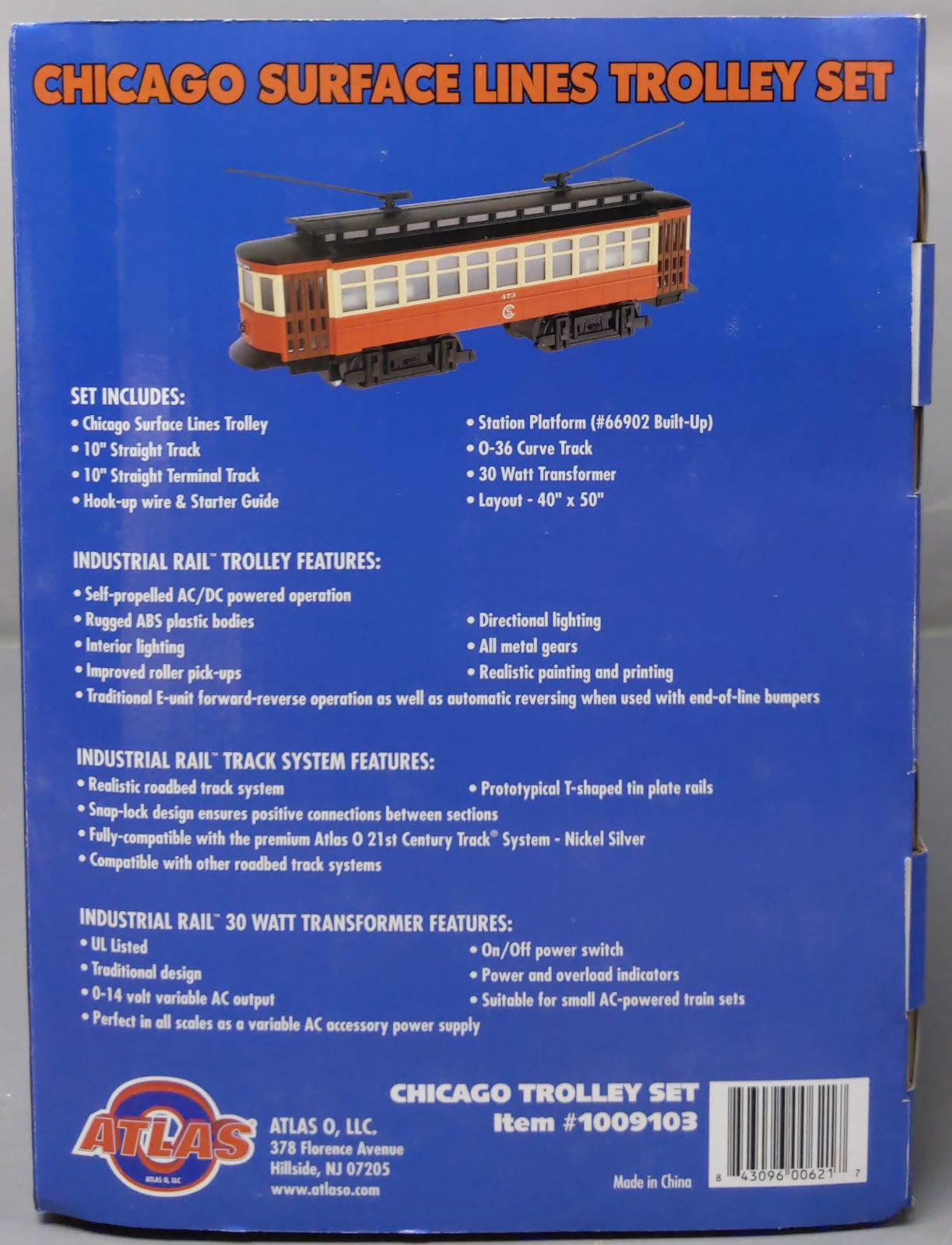 Atlas 1009103 Chicago Surface Lines O Gauge Trolley Set