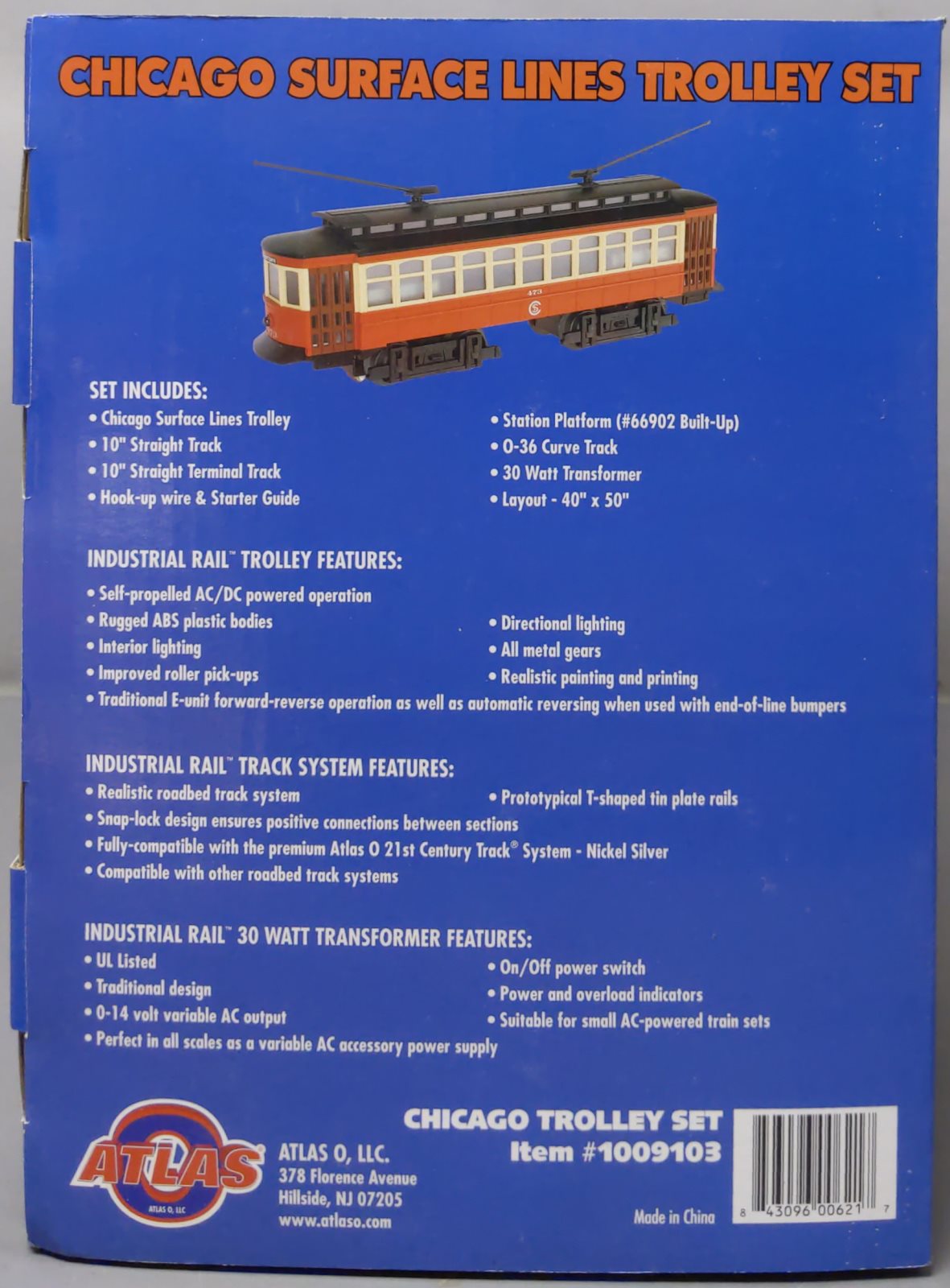 Atlas 1009103 Chicago Surface Lines O Gauge Trolley Set