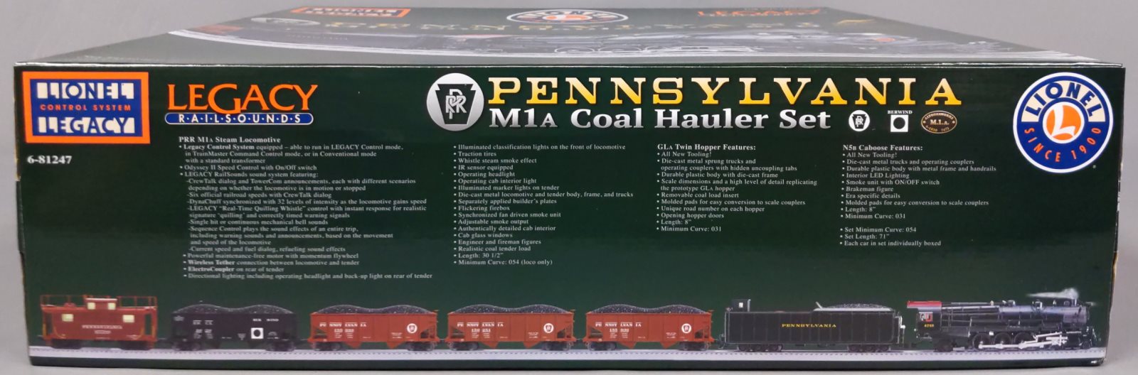 Lionel 6-81247 O Gauge Pennsylvania M1A Coal Hauler Steam Set