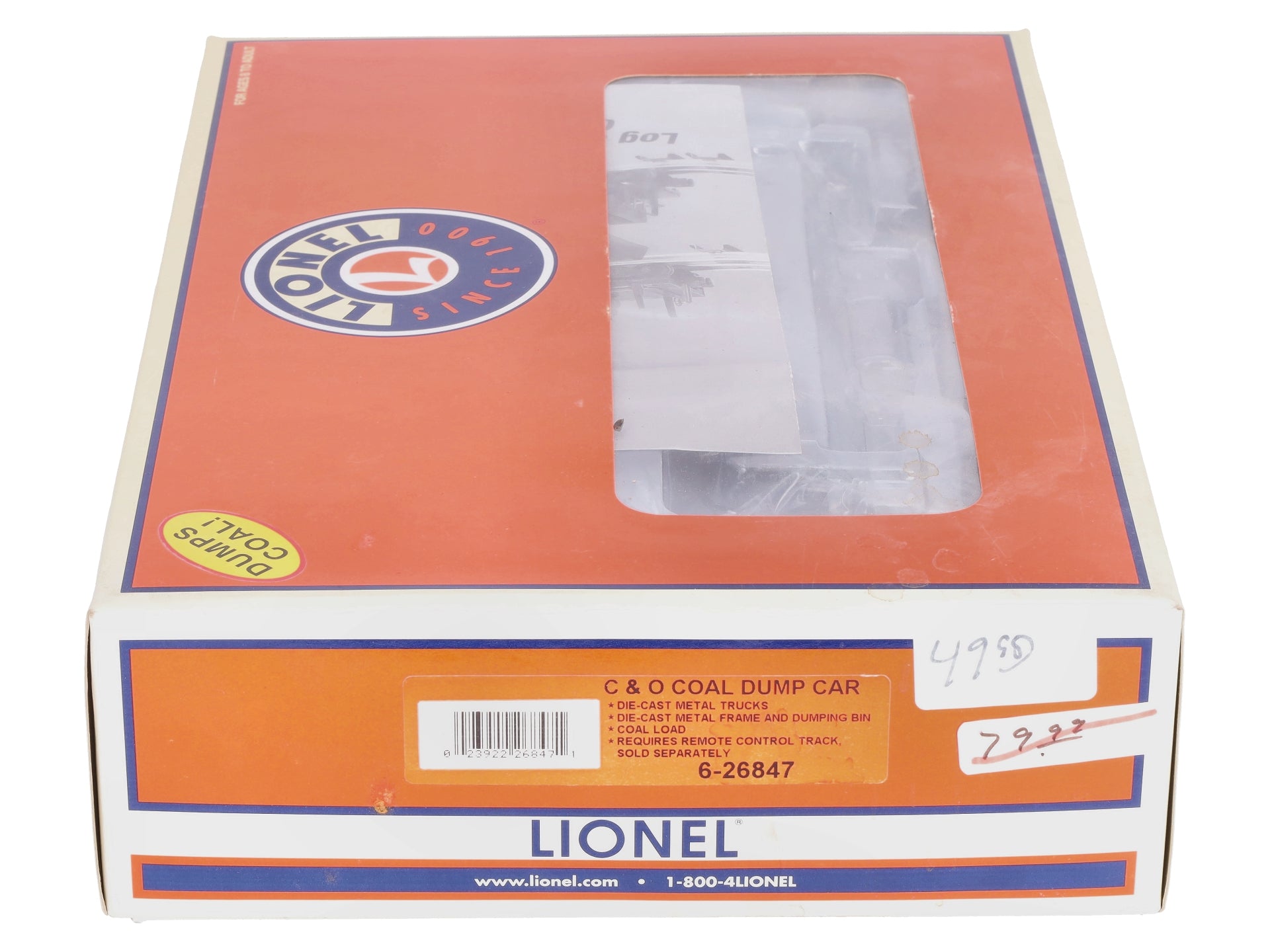 Lionel 6-26847 O Gauge C&O Operating Coal Dump Car