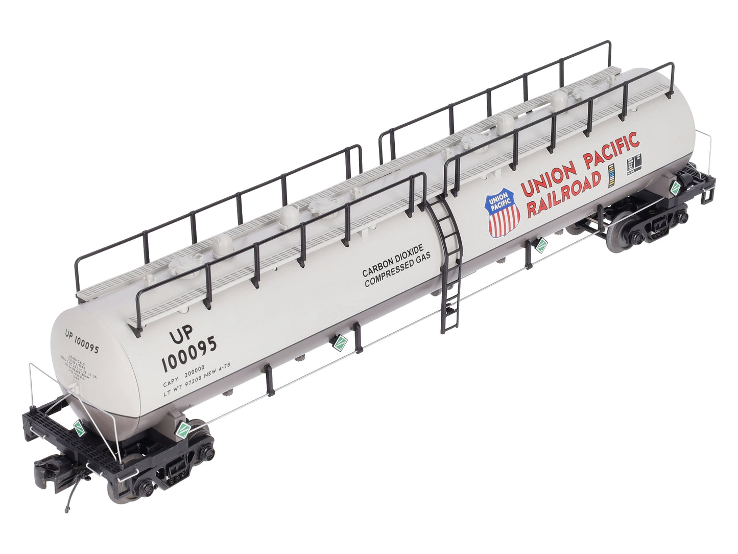MTH 20-96205 O Gauge Union Pacific 20K Gallon 4-Compartment Tank Car #100095