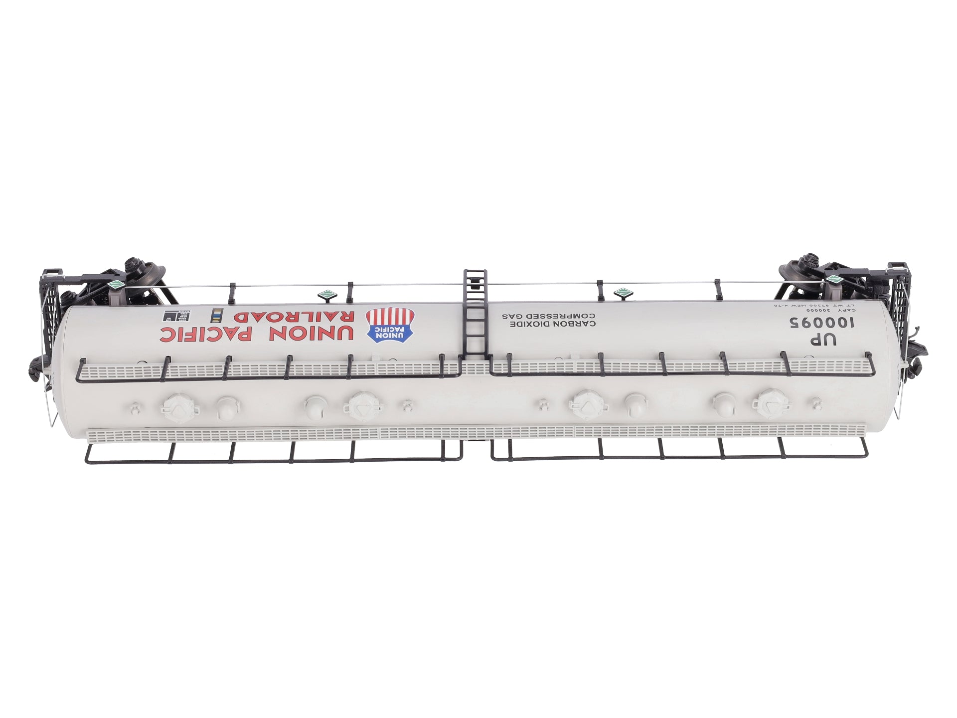 MTH 20-96205 O Gauge Union Pacific 20K Gallon 4-Compartment Tank Car #100095