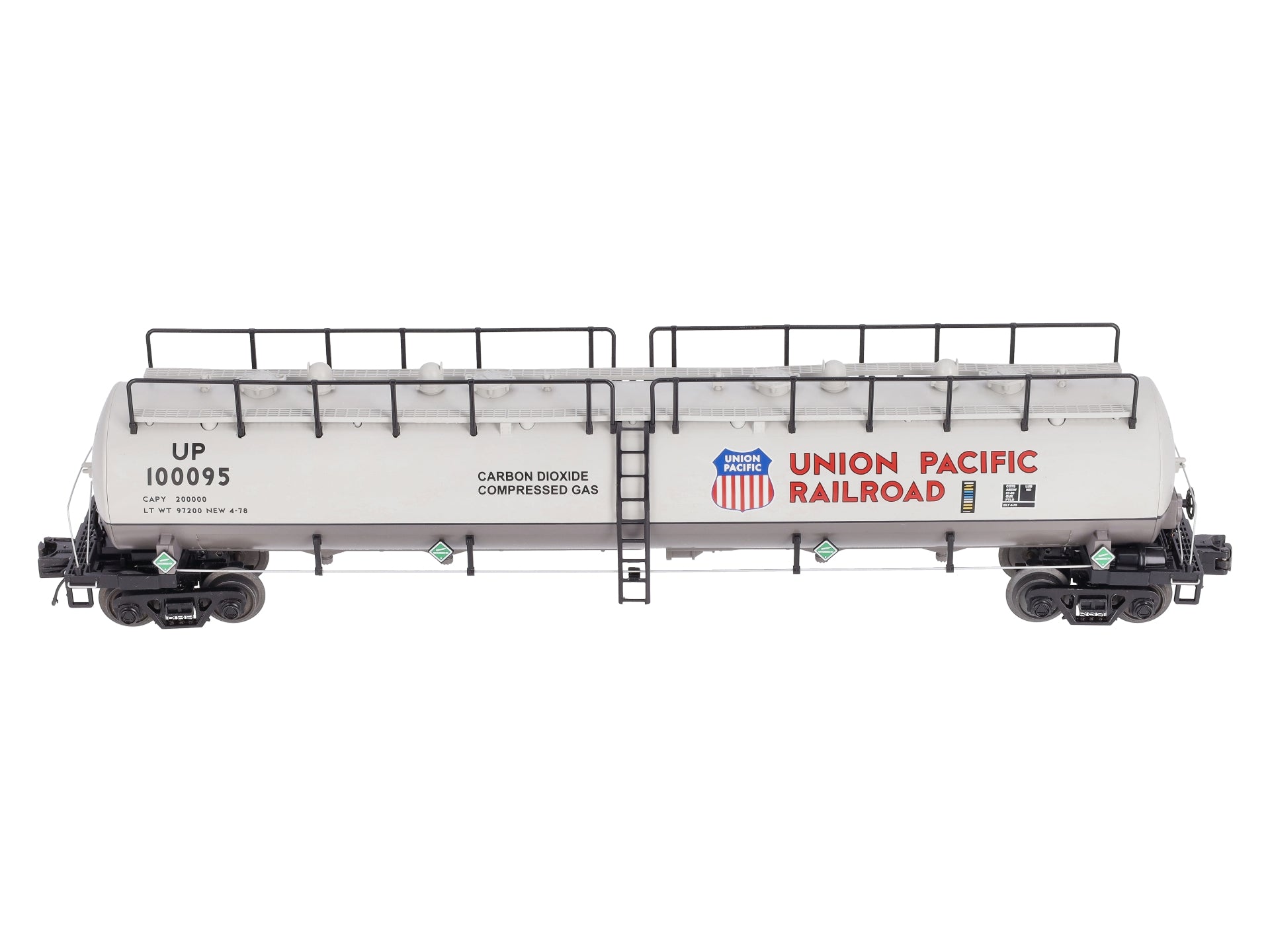 MTH 20-96205 O Gauge Union Pacific 20K Gallon 4-Compartment Tank Car #100095