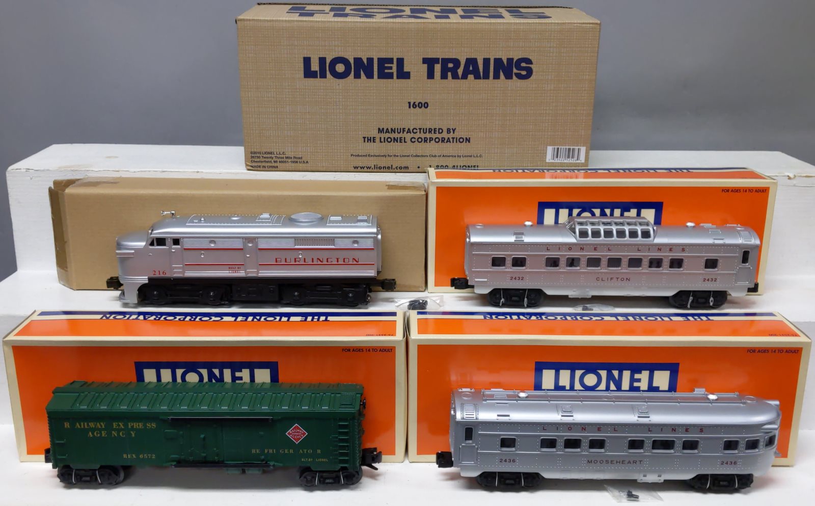 Lionel 6-52528 2010 LCCA Burlington Alco FAA O Gauge Diesel Loco Train Set EX/Box