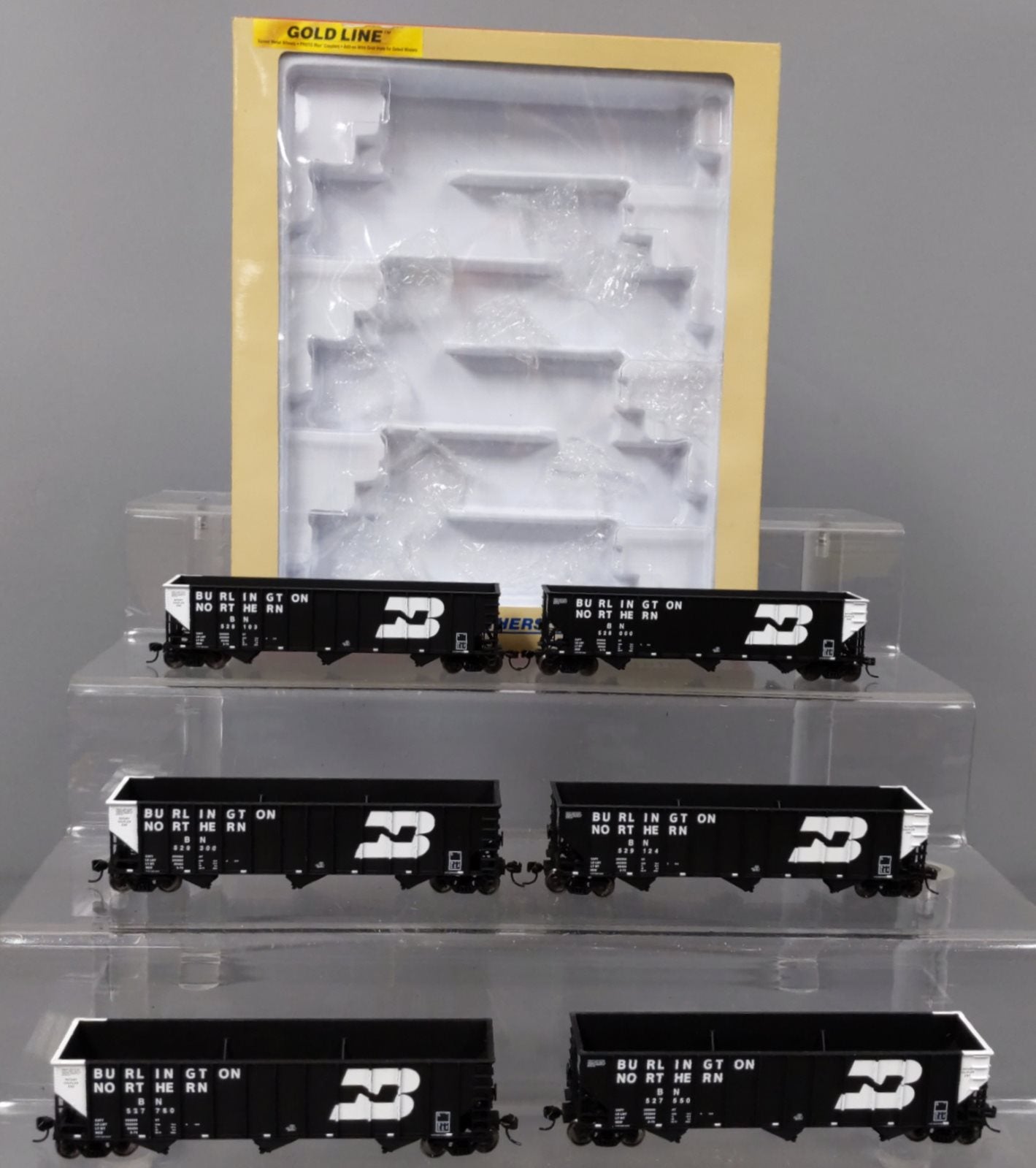Walthers 932-7873 HO Scale Burlington Northern 3-Bay Coal Hopper (Set of 6) LN/Box