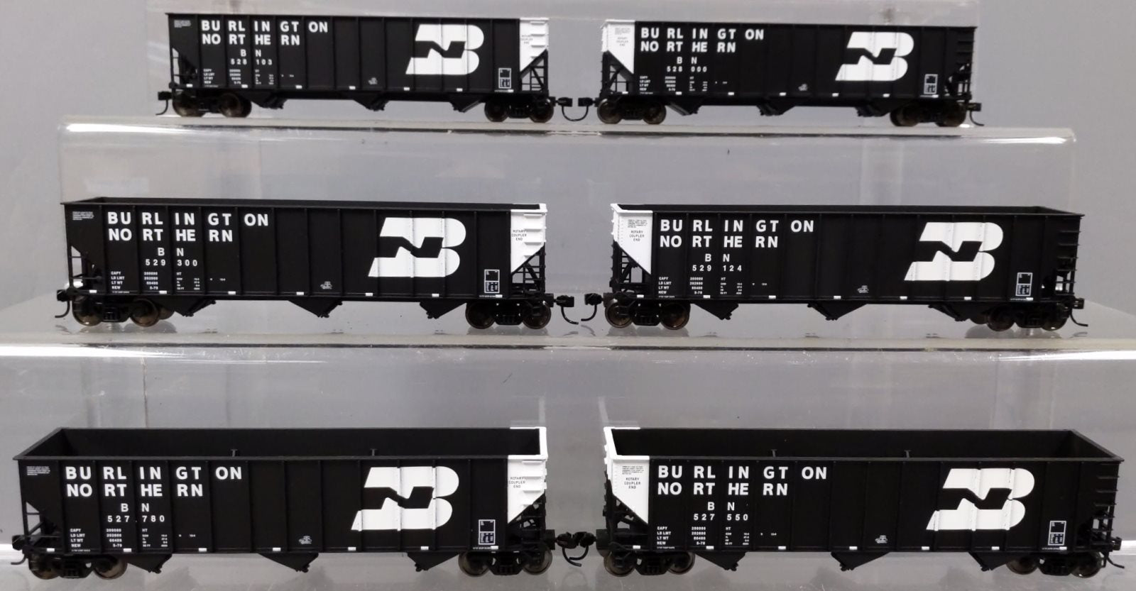 Walthers 932-7873 HO Scale Burlington Northern 3-Bay Coal Hopper (Set of 6) LN/Box
