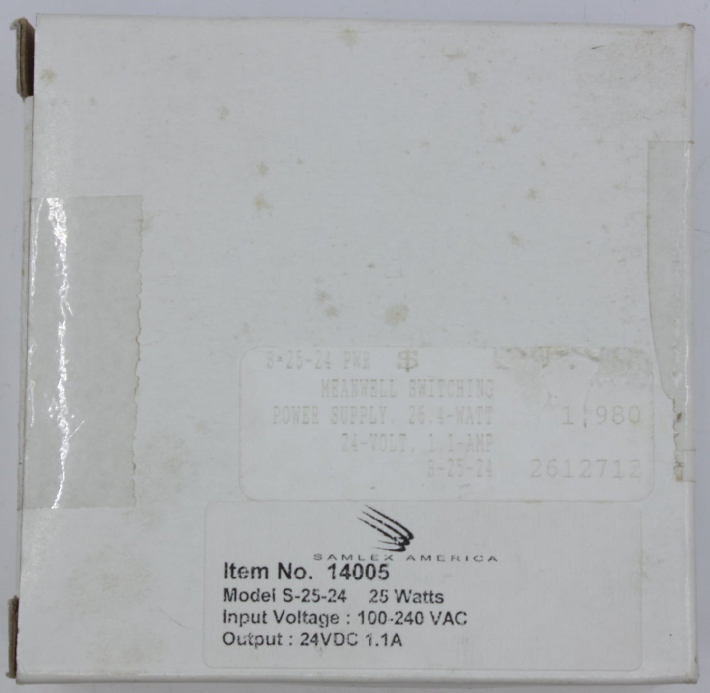 Mean Well S-25-24 24VDC 1.1A 25 Watt Switching Power Supply