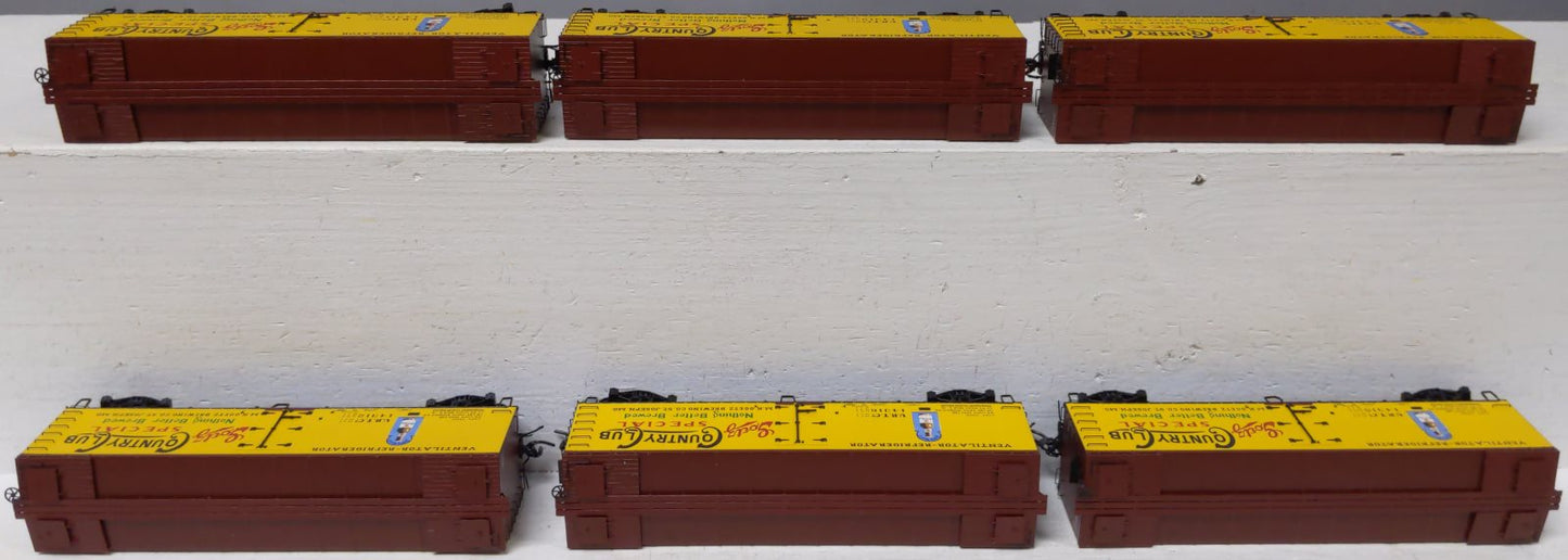 MTH 80-90029 HO Scale M.K. Goetz Brewing R40-2 Woodsided Reefer Cars (Set of 6)
