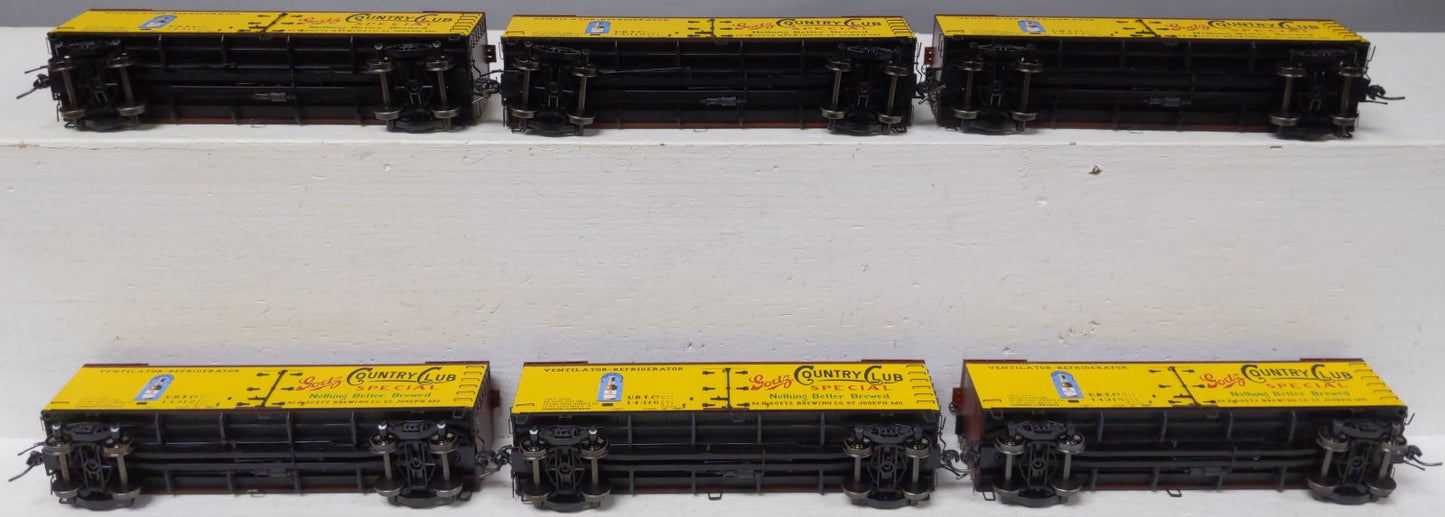 MTH 80-90029 HO Scale M.K. Goetz Brewing R40-2 Woodsided Reefer Cars (Set of 6)