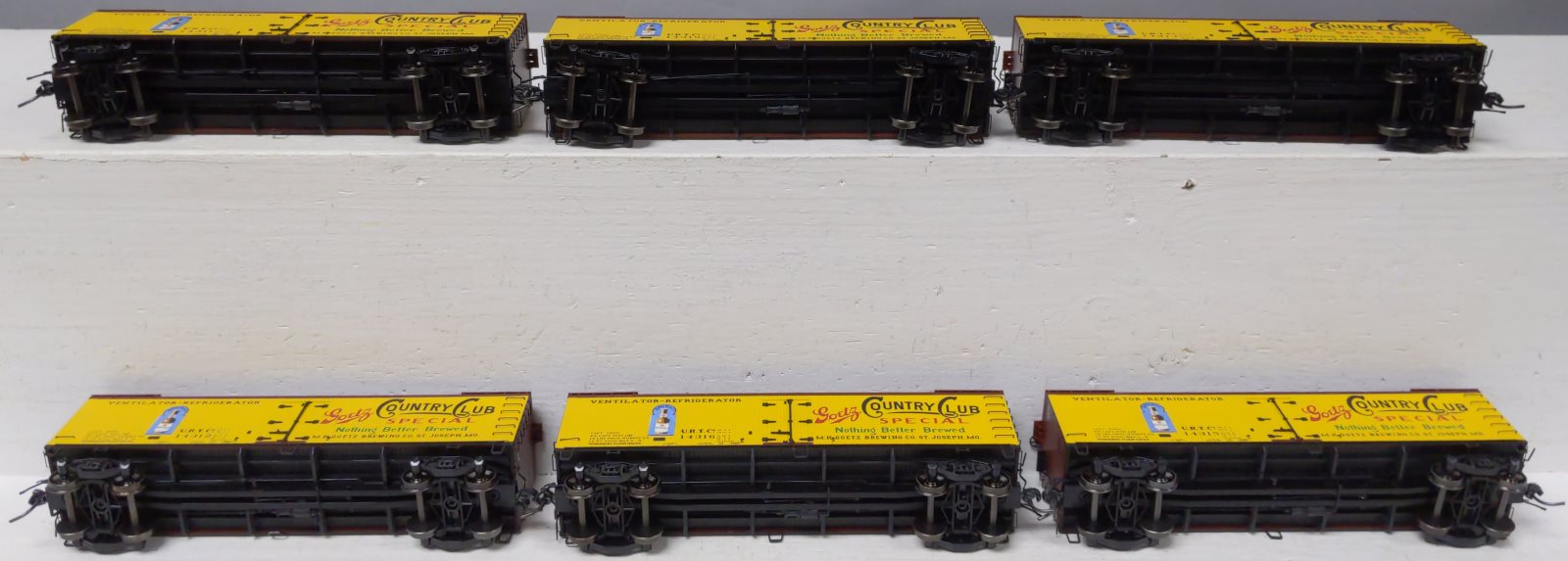 MTH 80-90029 HO Scale M.K. Goetz Brewing R40-2 Woodsided Reefer Cars (Set of 6)