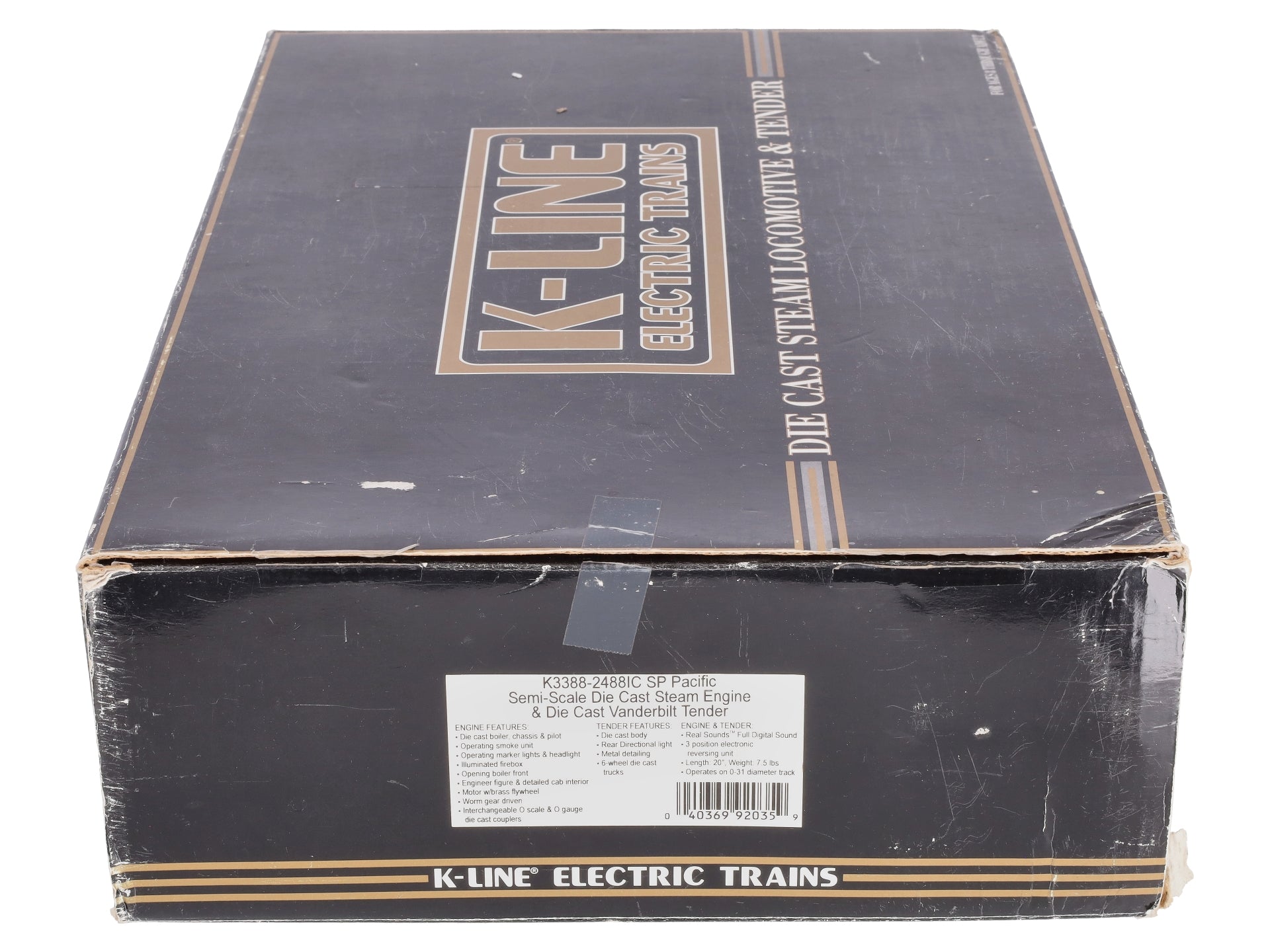K-Line K3388-2488IC Southern Pacific Steam Engine & Vanderbuilt Tender #2488 LN/Box