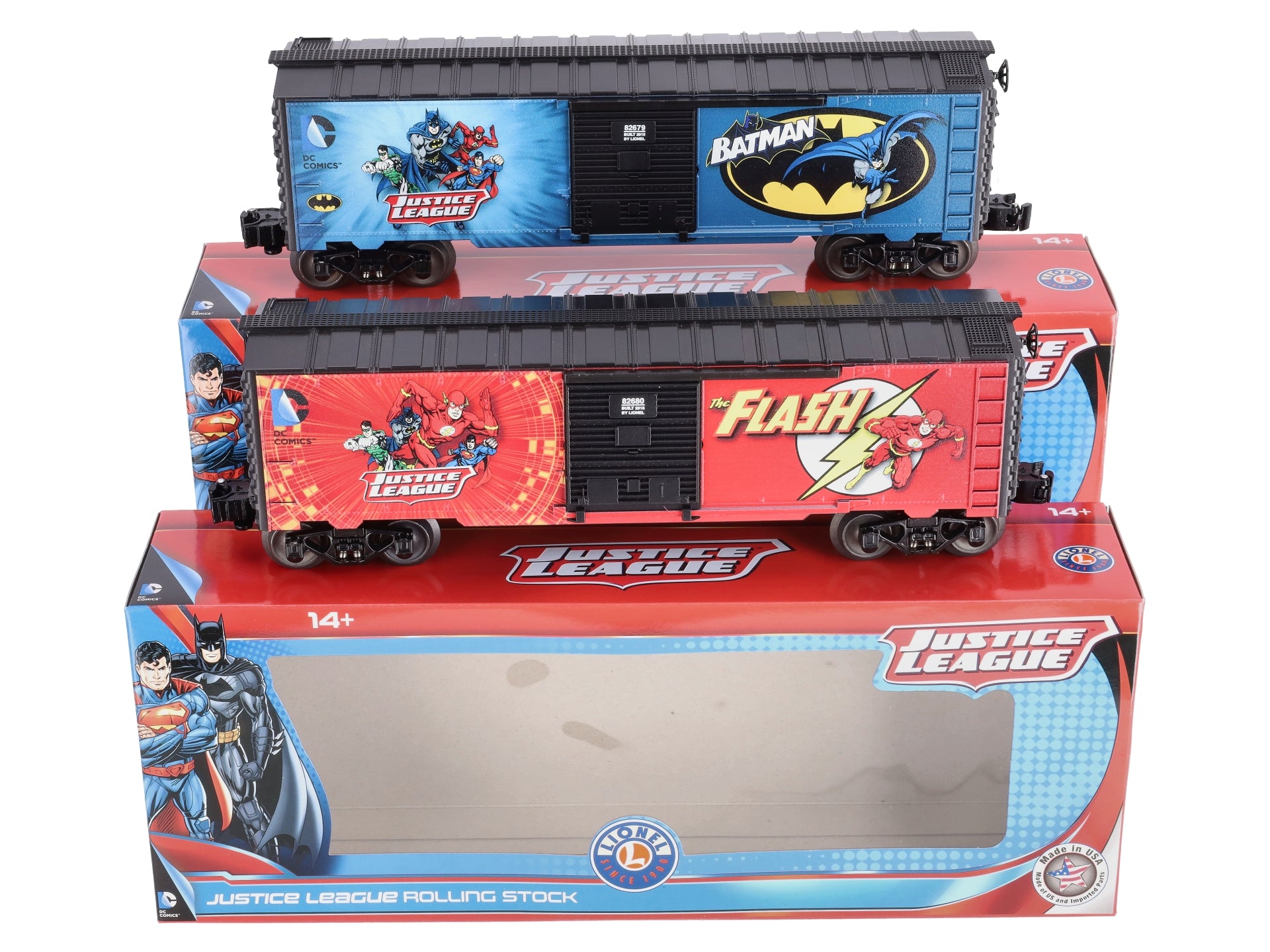 Lionel 6-82683 O Justice League Batman/The Flash Boxcar 3-Rail (Pack of 2)