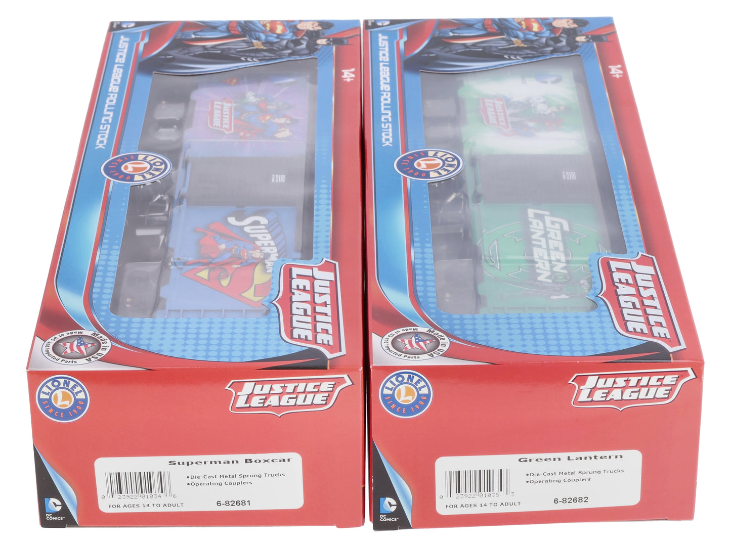 Lionel 6-82684 O Superman/Green Lantern Boxcar 2-Pack