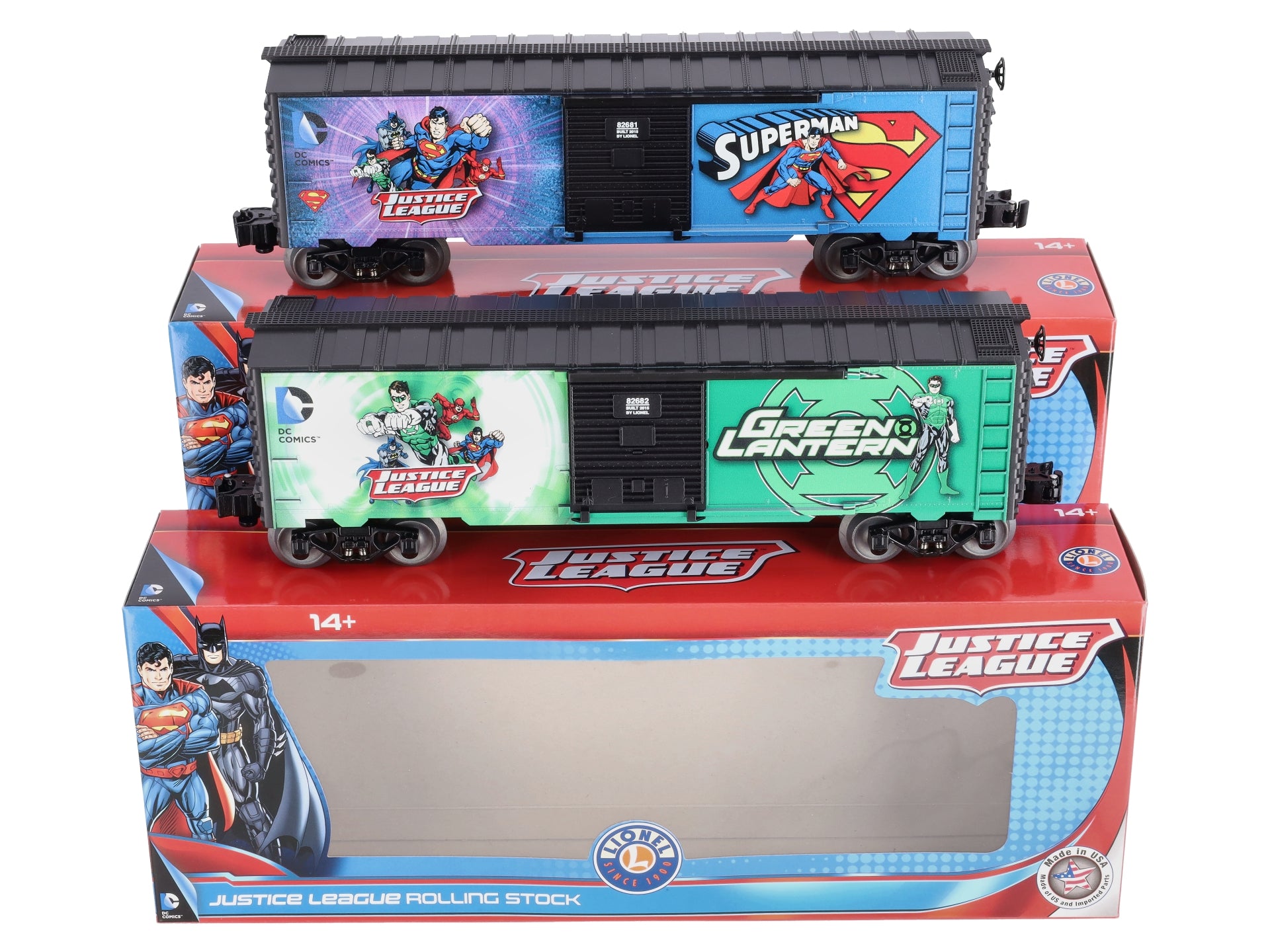 Lionel 6-82684 O Superman/Green Lantern Boxcar 2-Pack