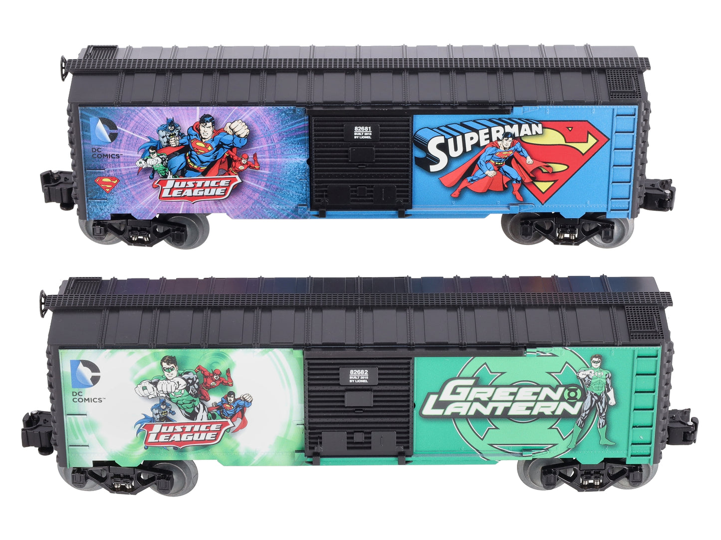 Lionel 6-82684 O Superman/Green Lantern Boxcar 2-Pack