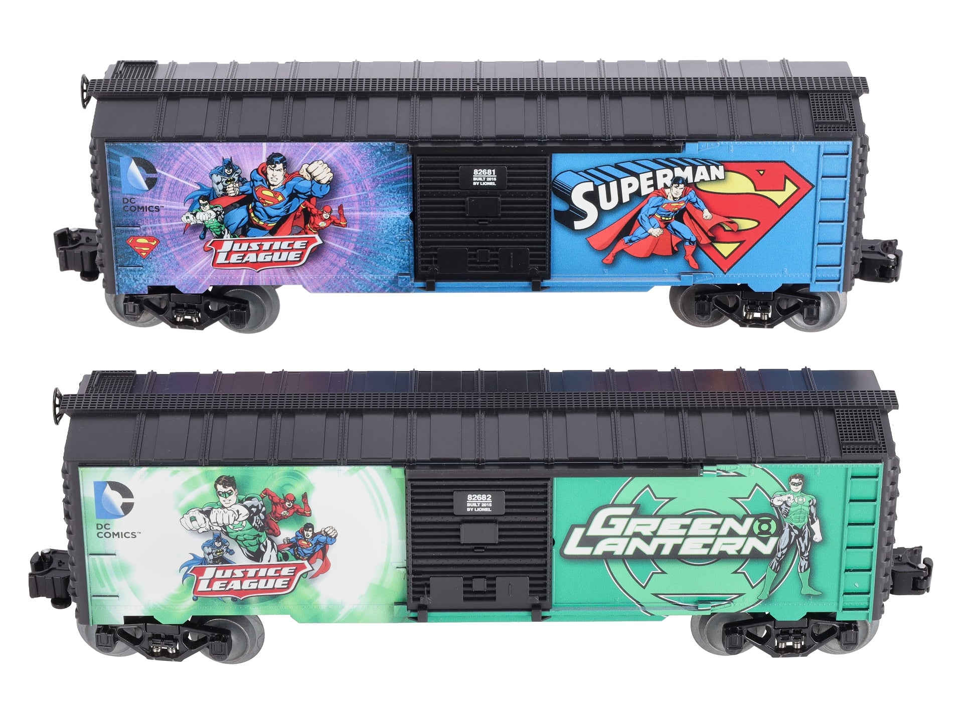 Lionel 6-82684 O Superman/Green Lantern Boxcar 2-Pack