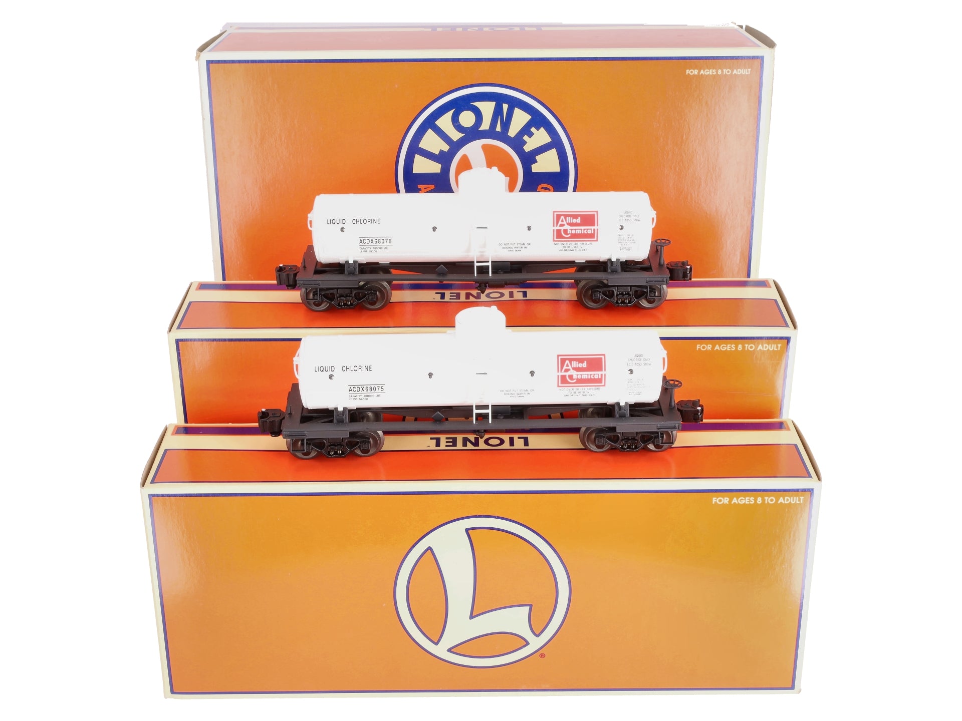 Lionel 6-36913 O Gauge Allied Chem Die-Cast Single Dome Tank 2-Car Set